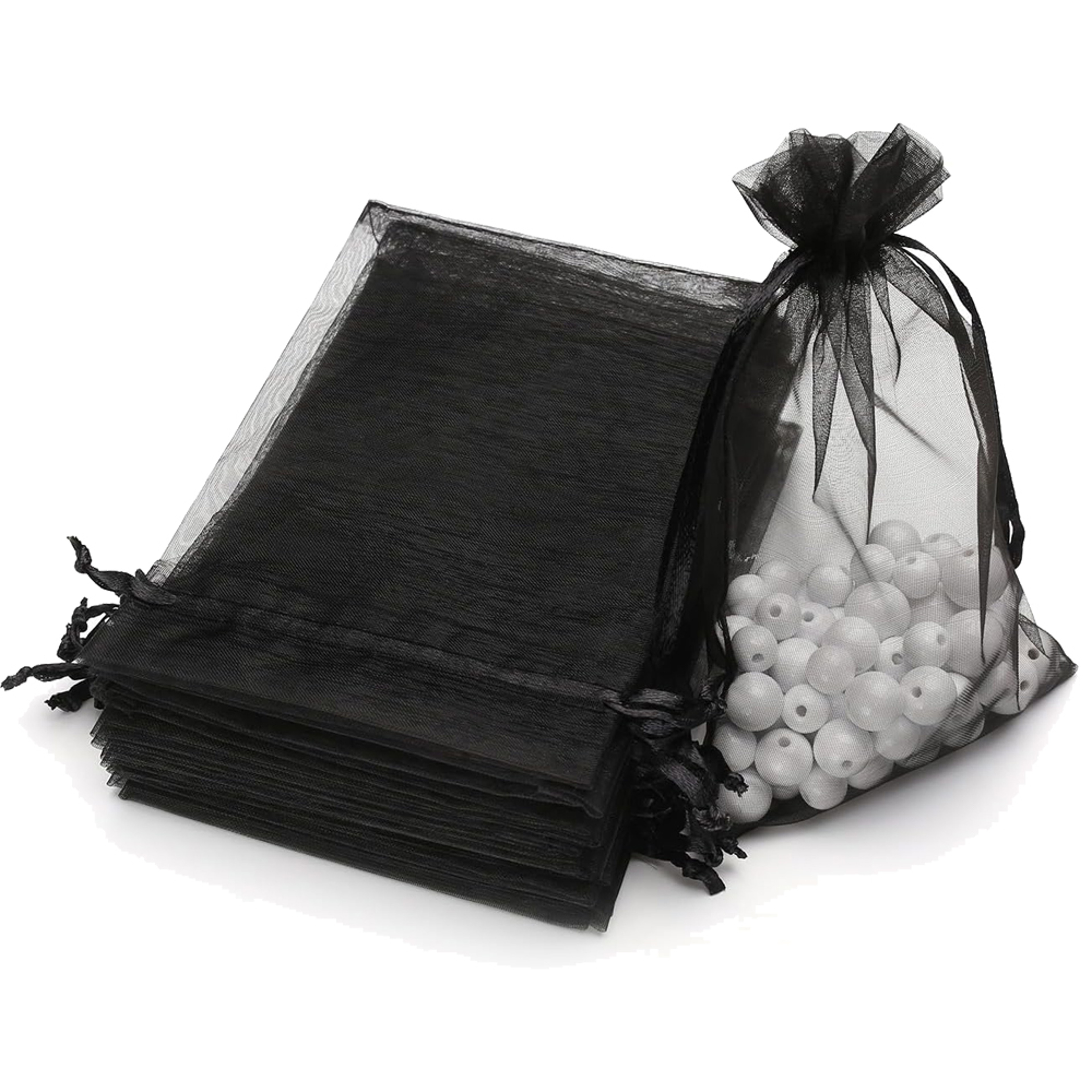 Fifty Pack Organza Drawstring Gift Bags for Jewelry Wedding Favors and Small Business Packaging – view 9