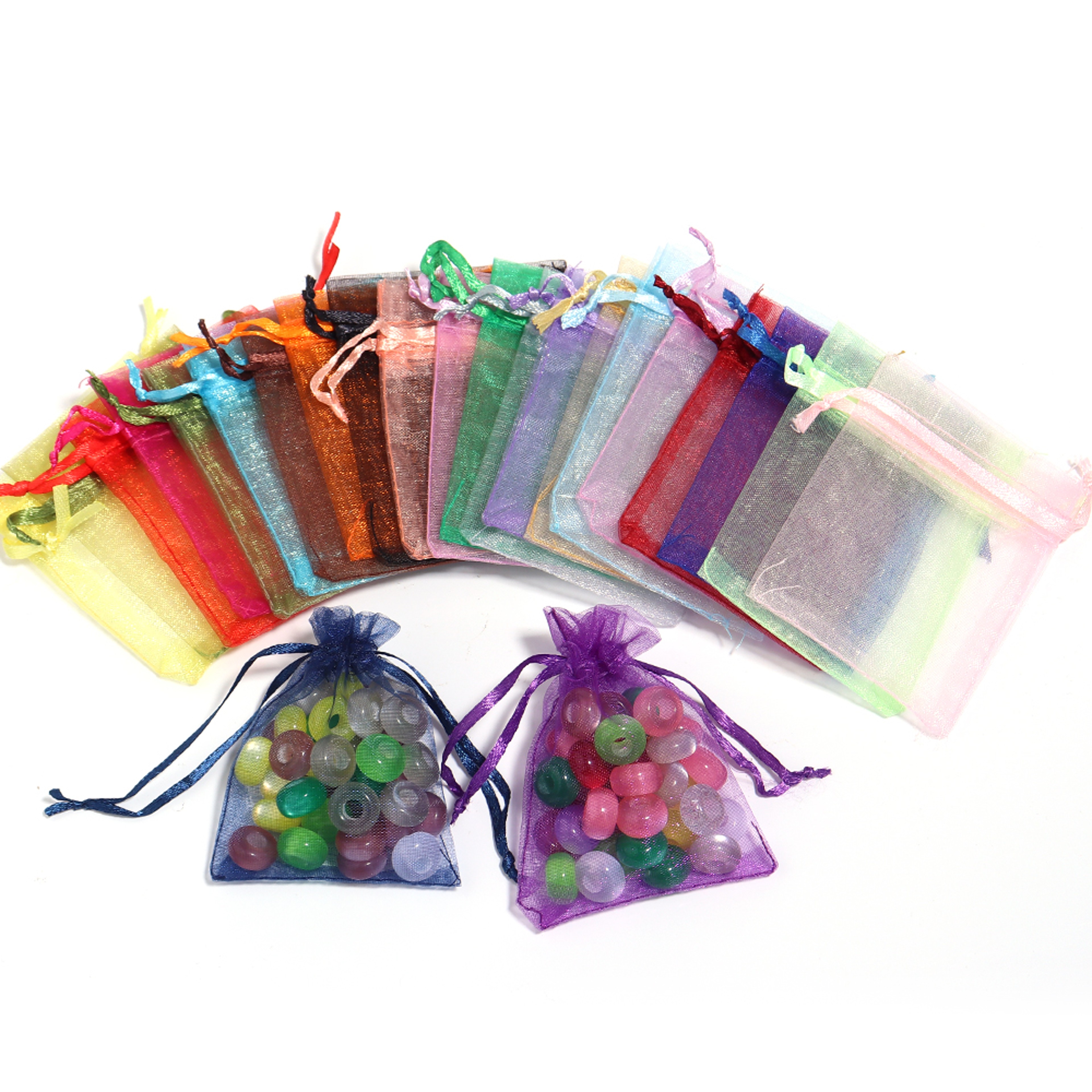 Organza Drawstring Gift Bags Ten Pack Jewelry Pouches For Weddings And Party Favors 4