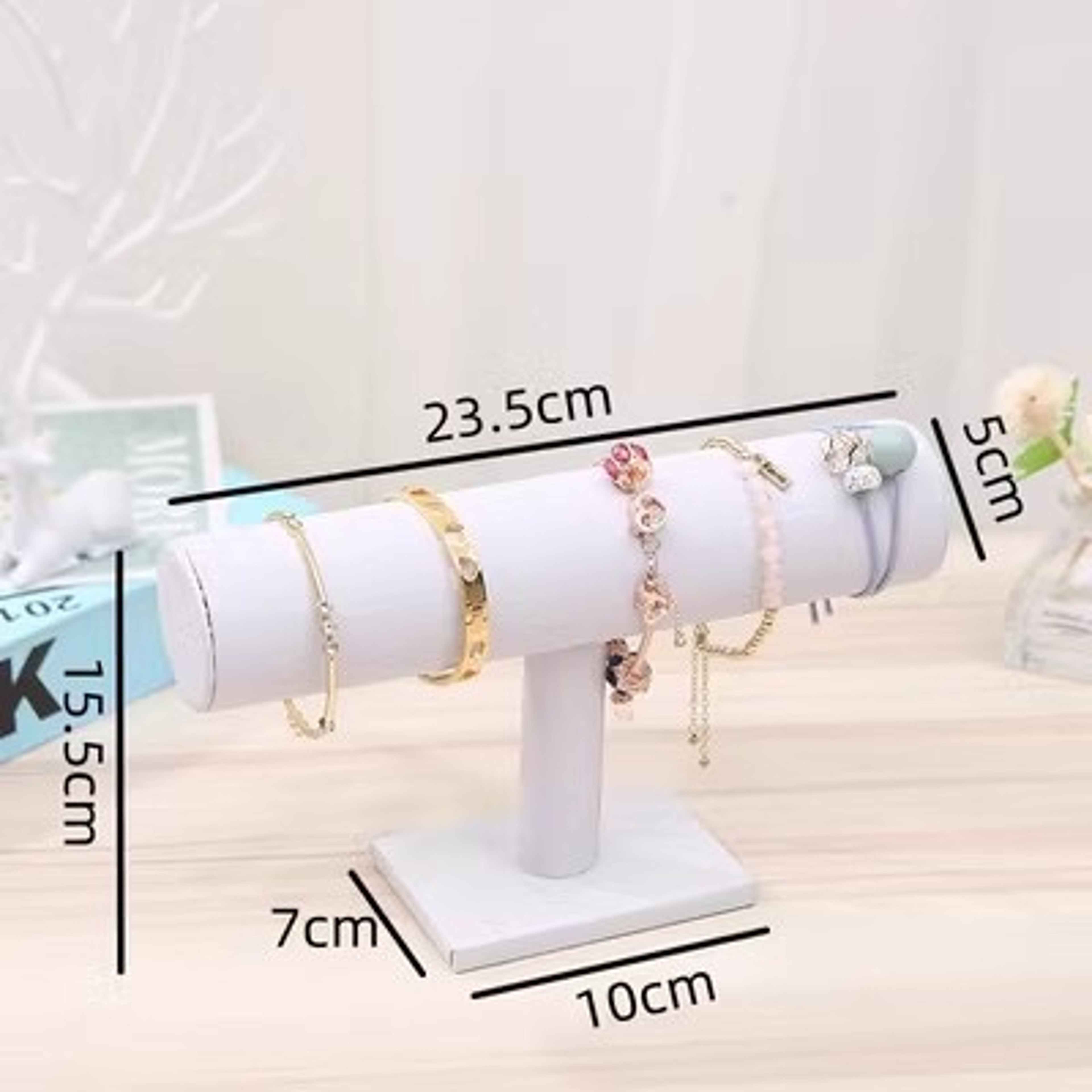 Velvet T Bar Jewelry Display Stand For Bracelets Watches And Necklaces 8