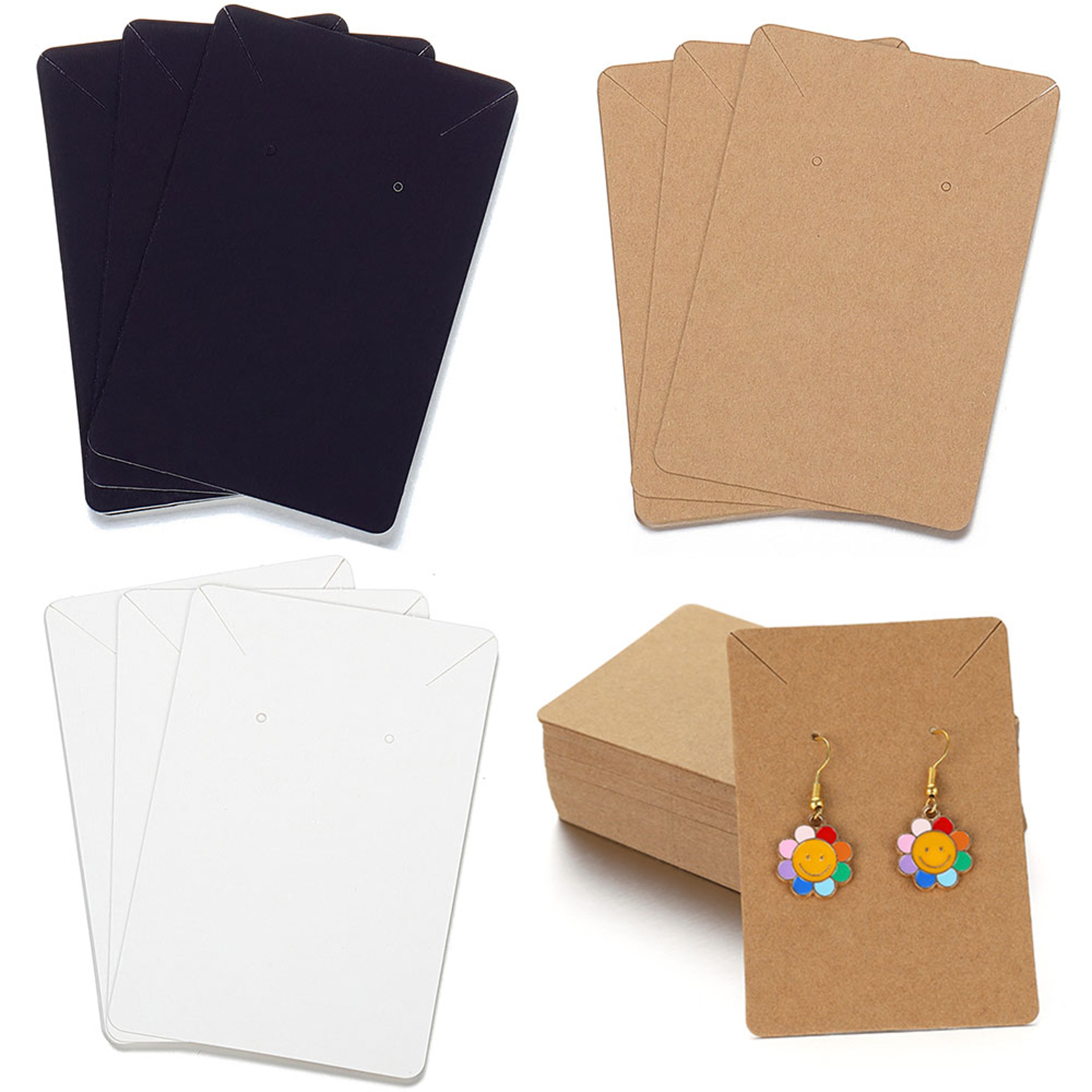 Fifty Packs Blank Jewelry Display Cards for Necklaces and Earrings – view 1