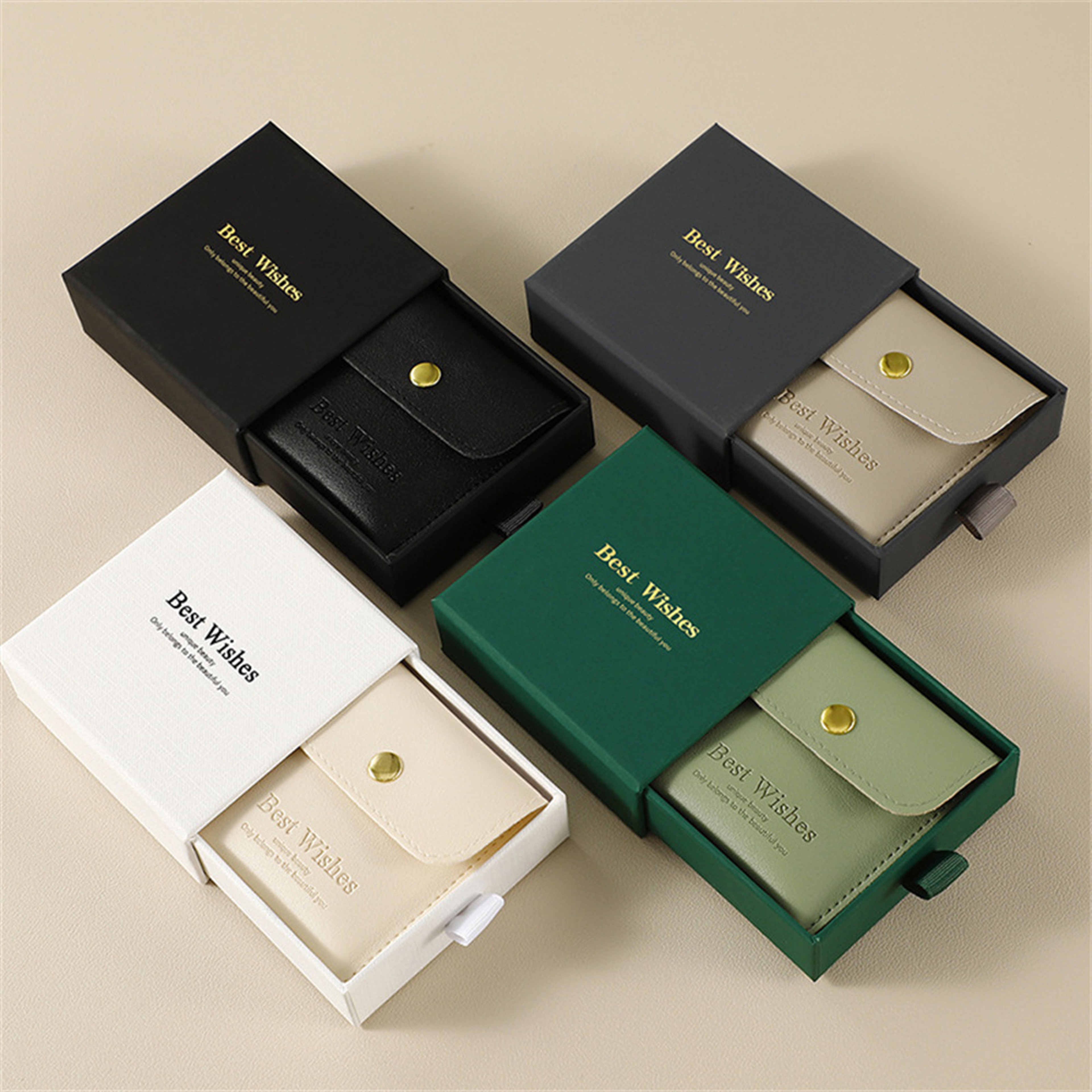 Portable Jewelry Gift Box with Drawer and Faux Leather Interior – view 1