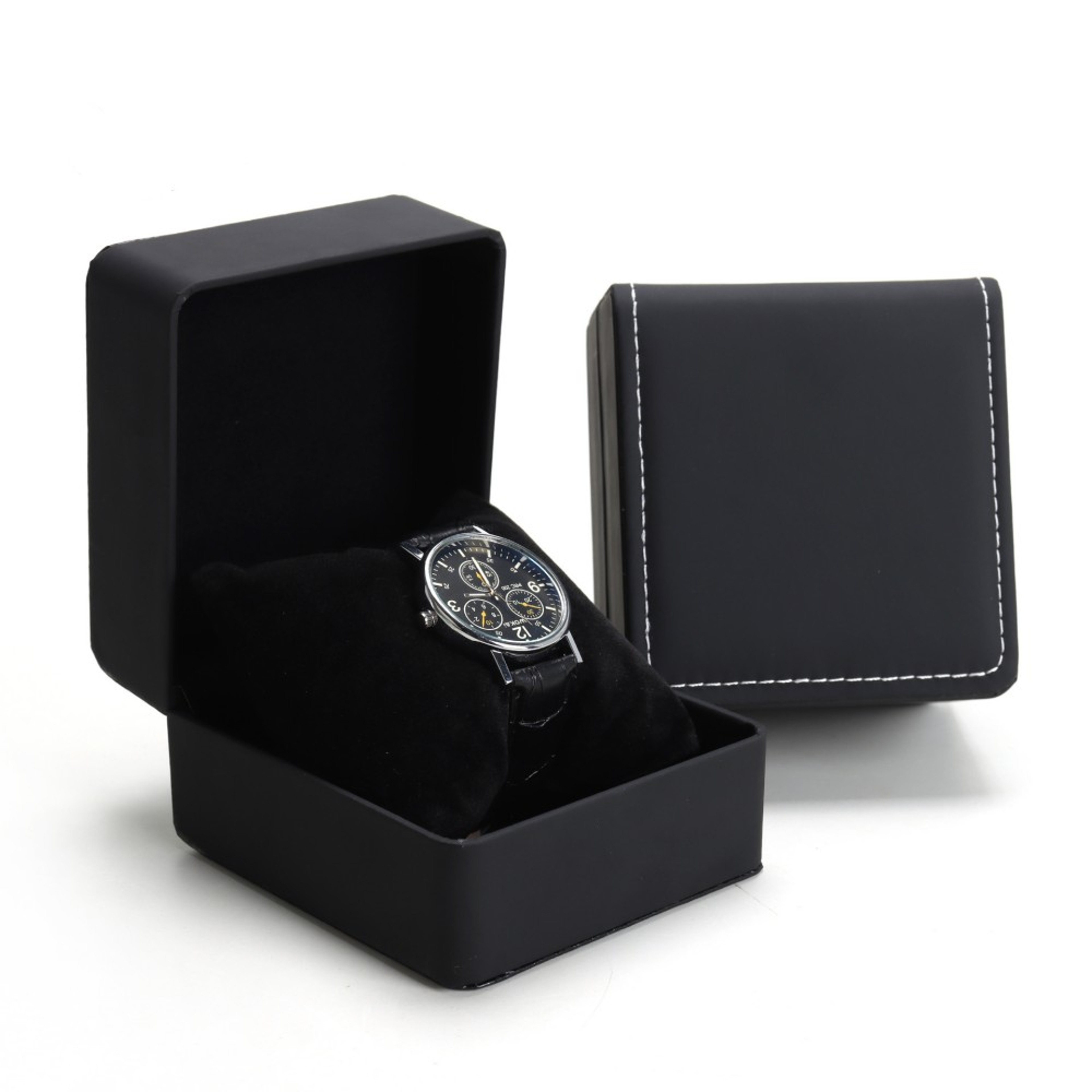 PU Leather Watch Box with Rounded Corners for Jewelry and Bracelet Storage – view 5