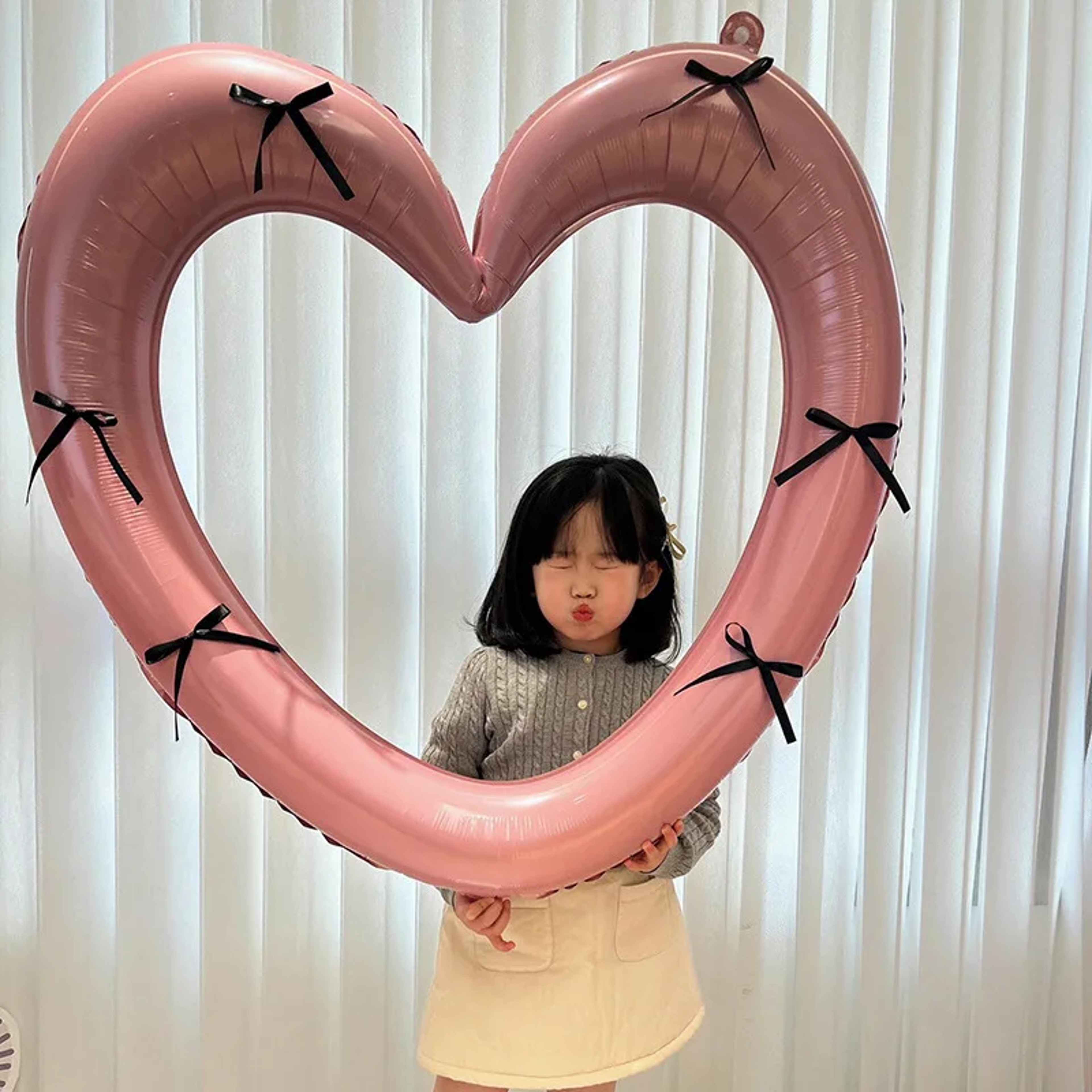 Forty Inch Hollow Heart Foil Balloon For Weddings Birthdays And Baby Showers 1