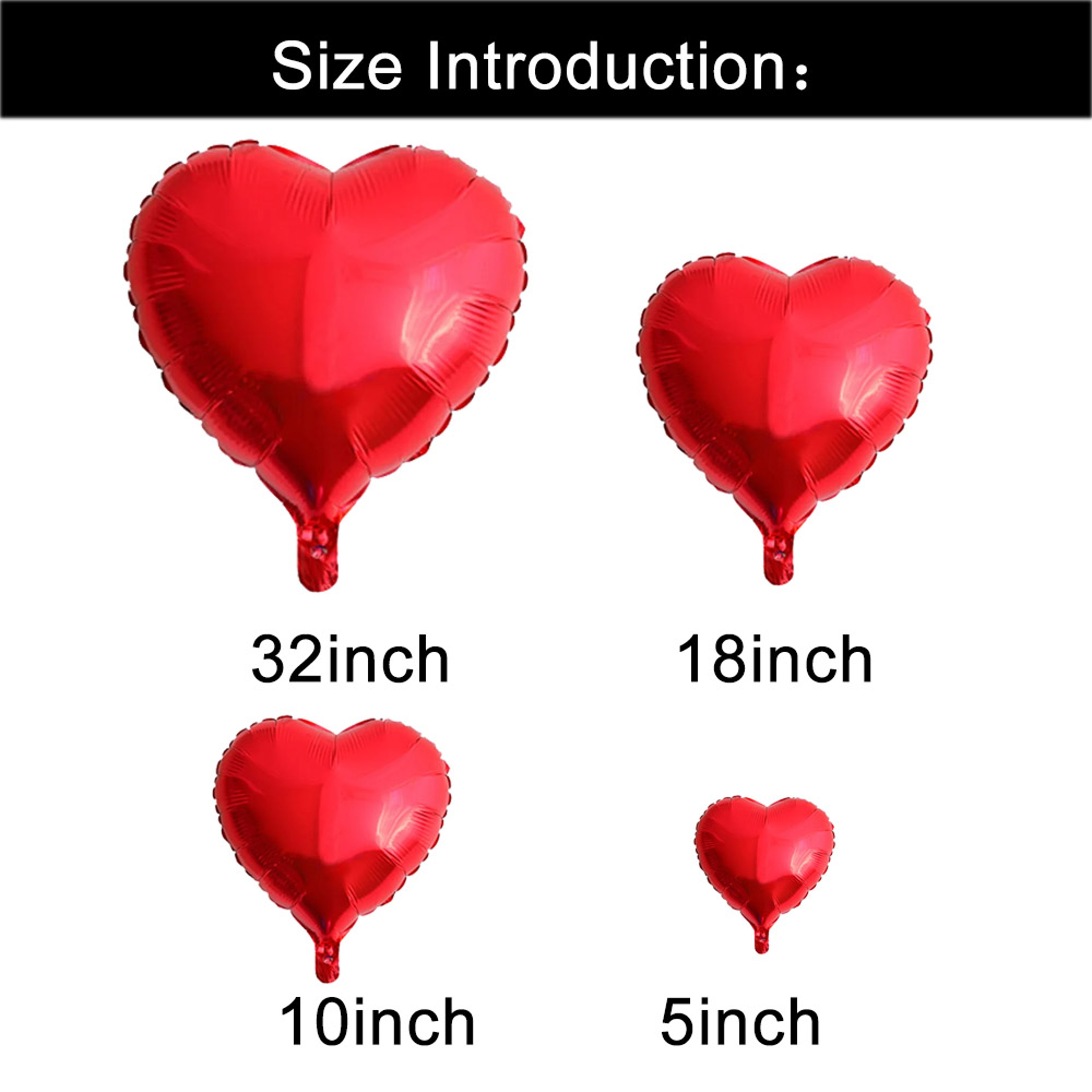 Red Heart Foil Balloons for Weddings Valentines Day and Parties – view 2