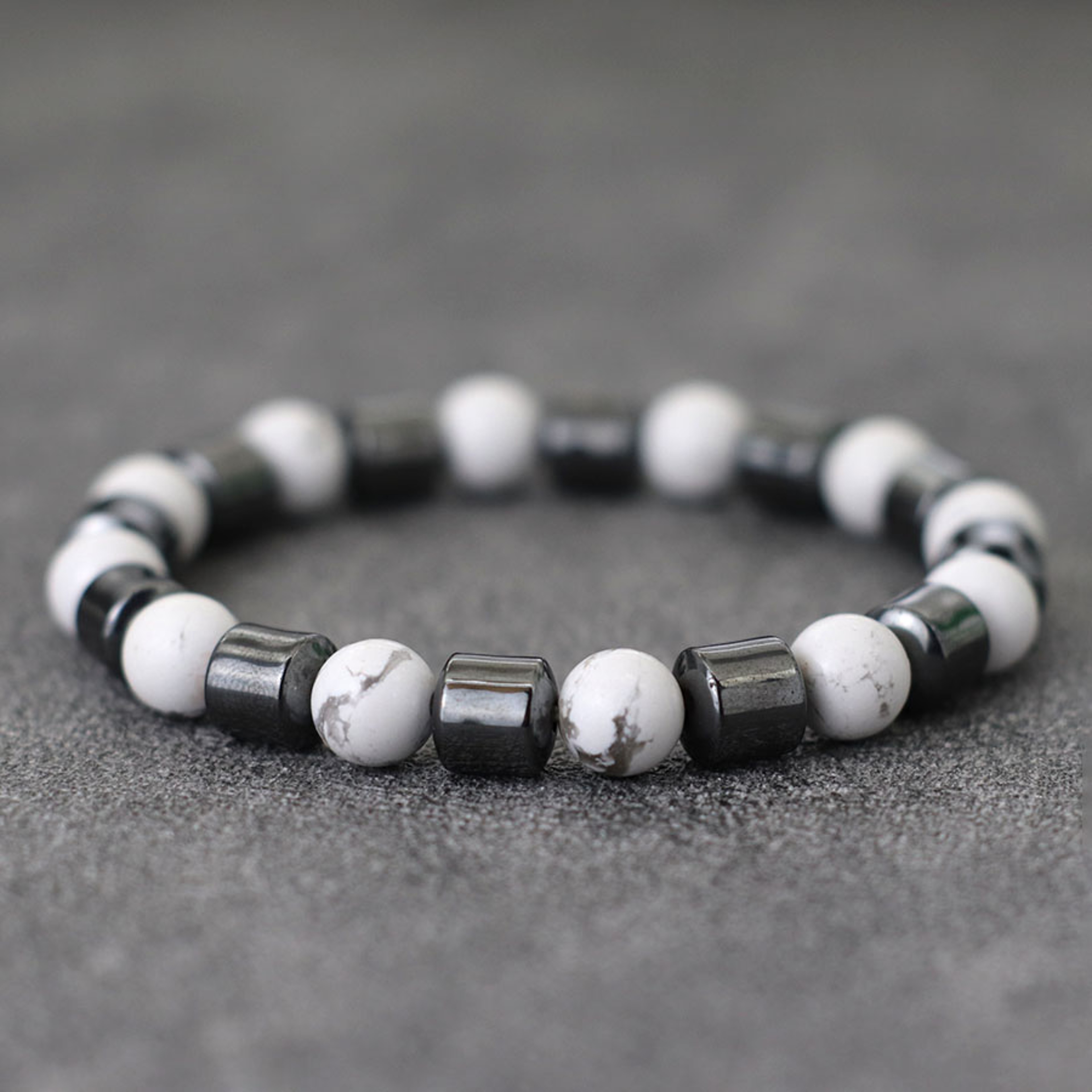 Mens Irregular Stone Beaded Bracelet for Casual and Everyday Wear – view 2