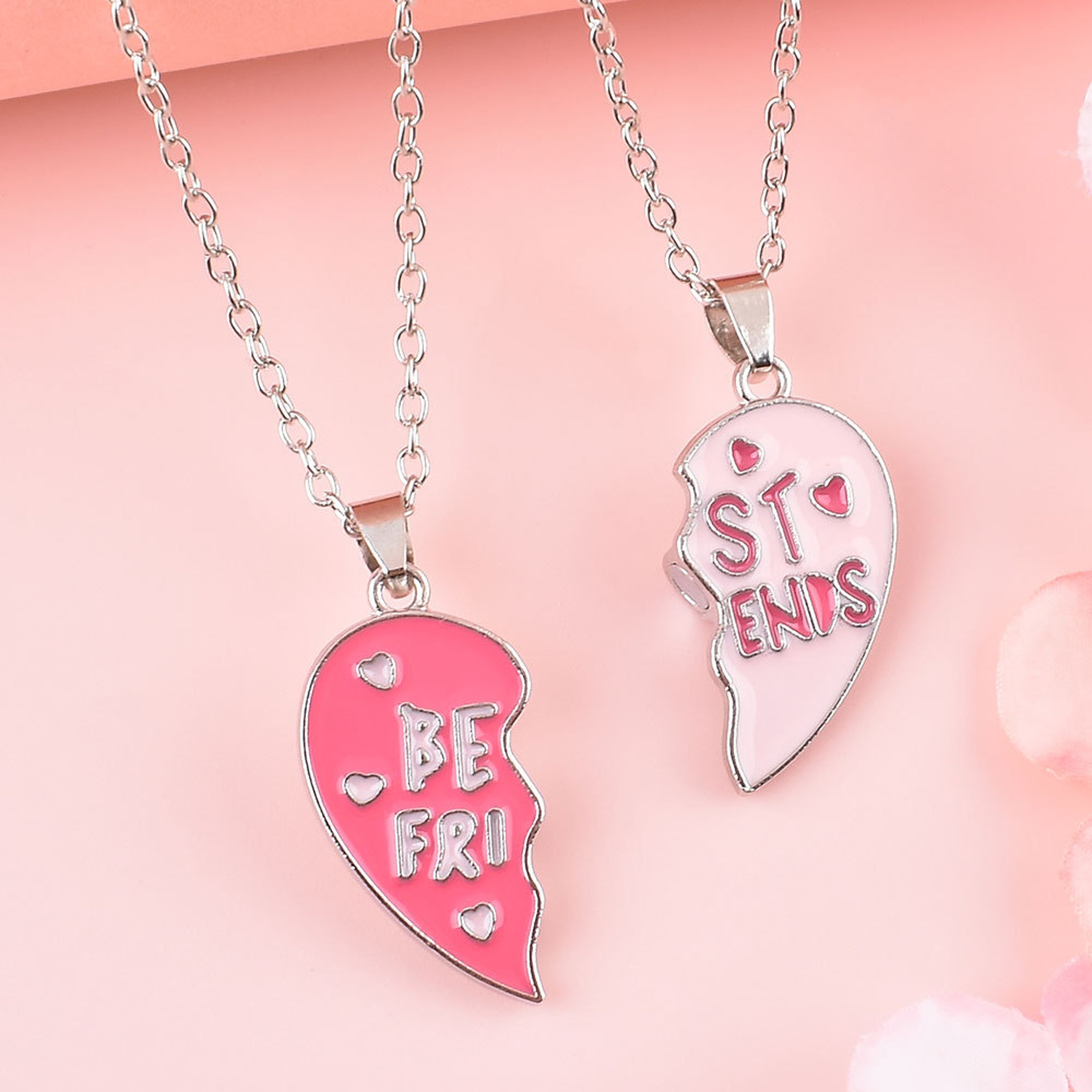 Best Friends Magnetic Heart Necklace Set two Piece Matching Friendship Jewelry – view 3