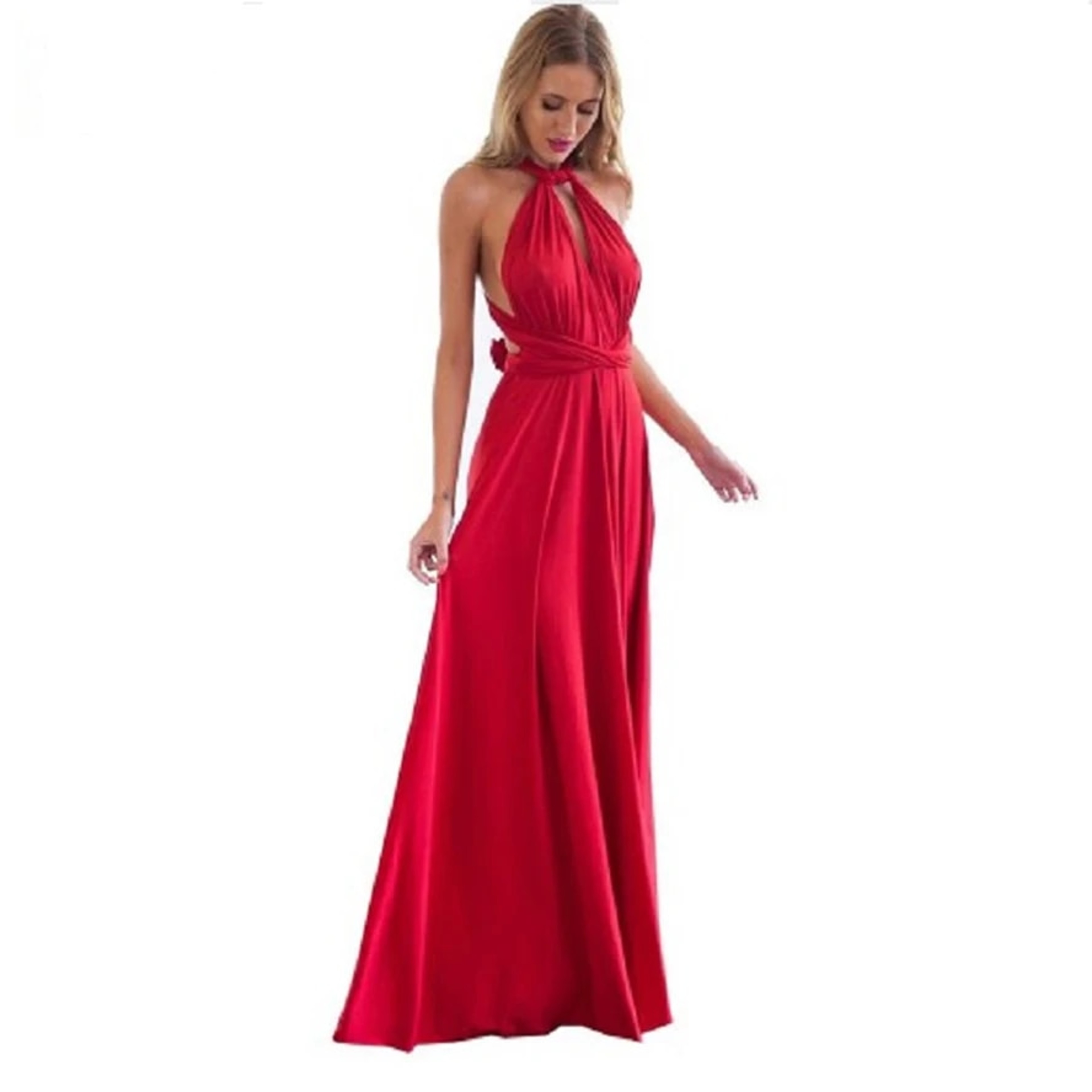 Womens Multiway Convertible Wrap Maxi Dress Backless Floor Length Design 0
