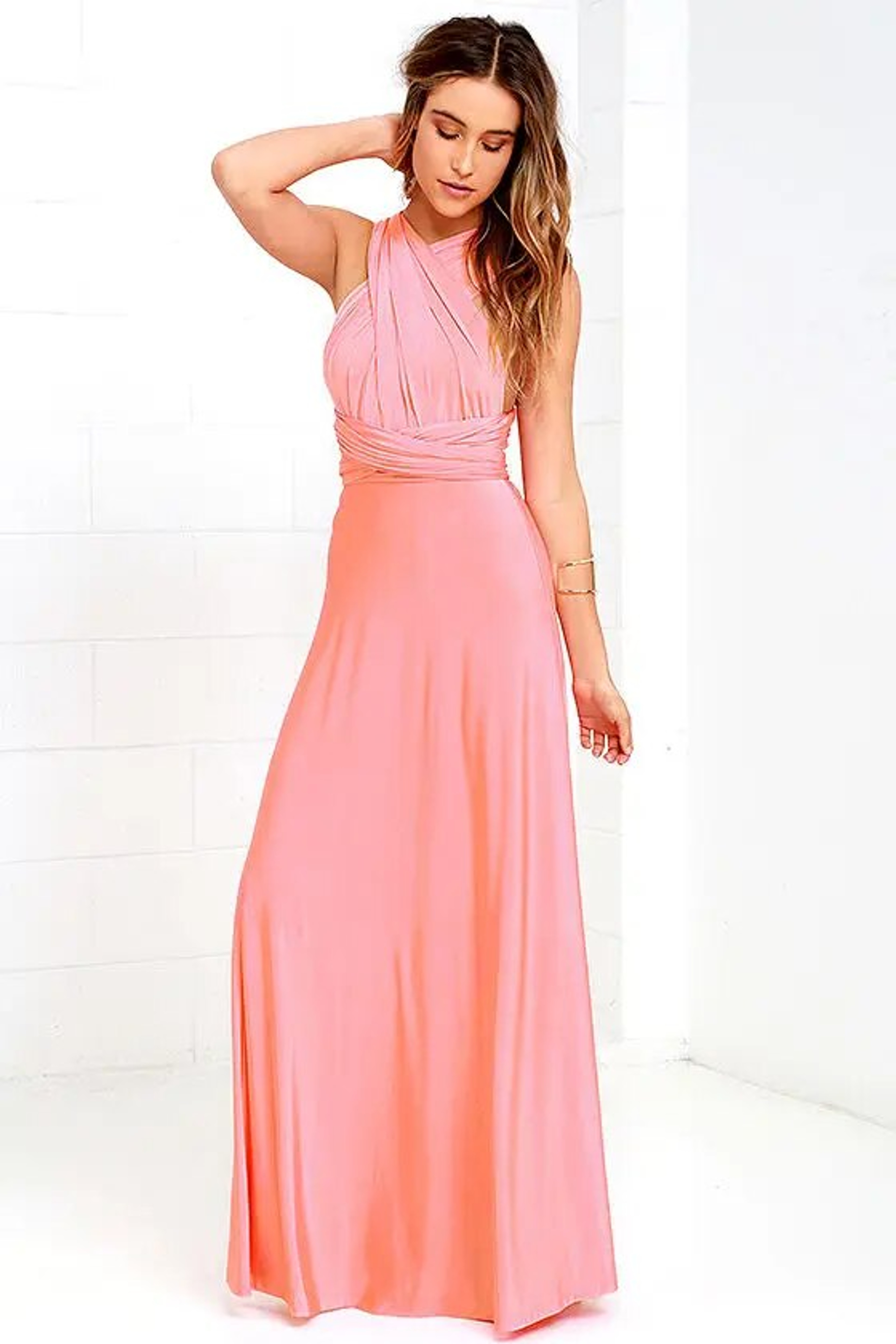 Womens Multiway Convertible Wrap Maxi Dress Backless Floor Length Design 9