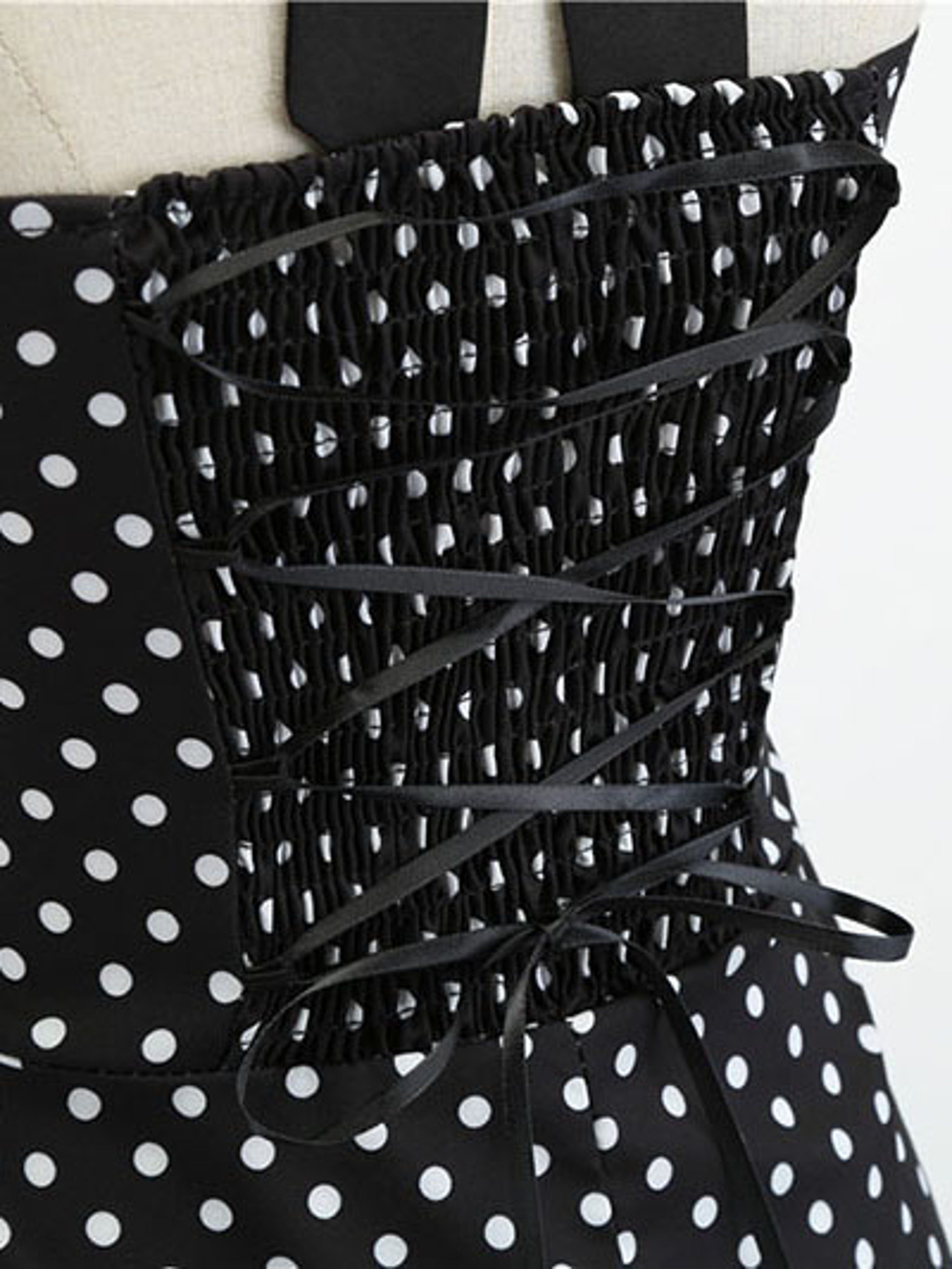 Womens Vintage Polka Dot Halter Dress With A Line Silhouette 5