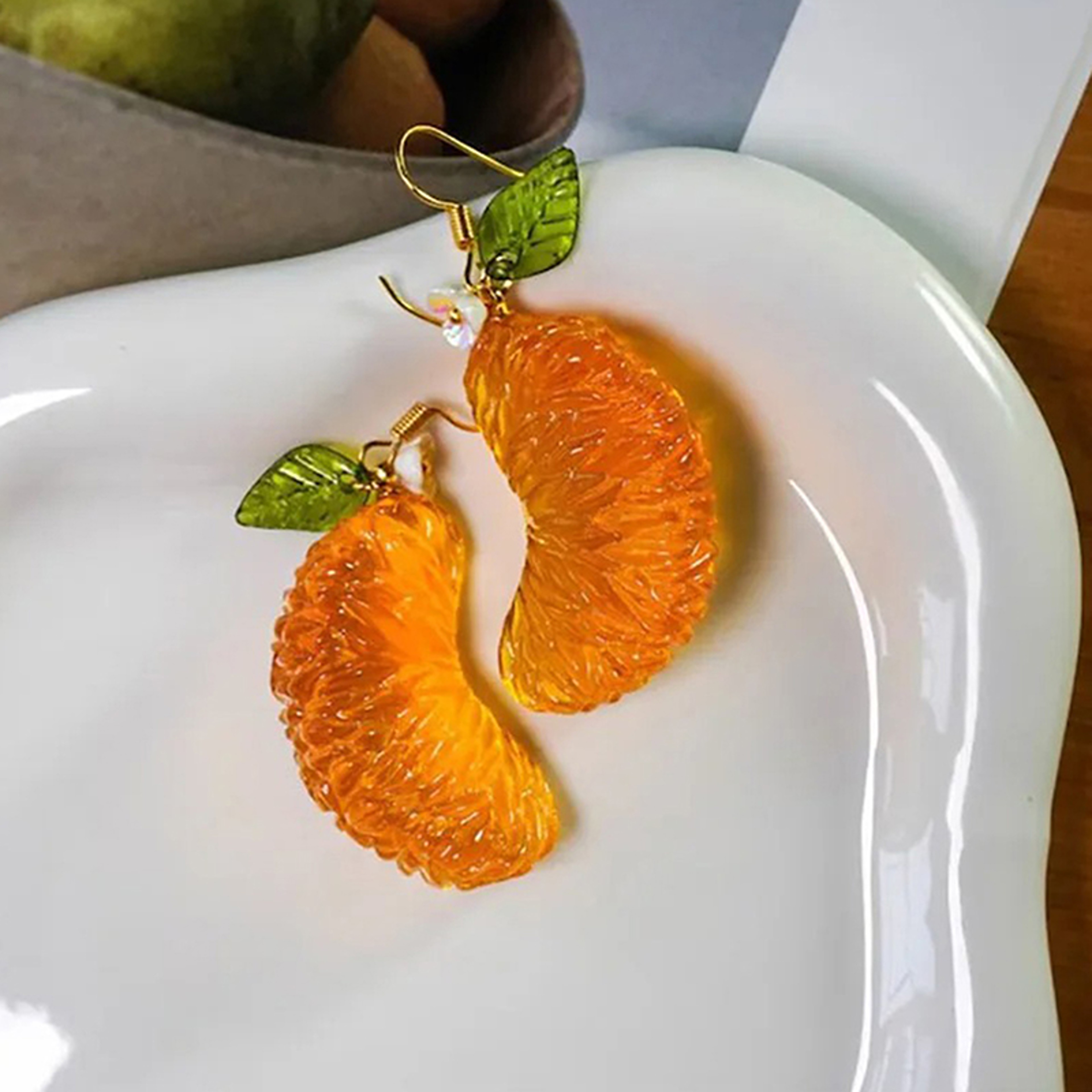Cute Orange Fruit Stud Earrings for Girls Fun Summer Fashion Jewelry – view 8