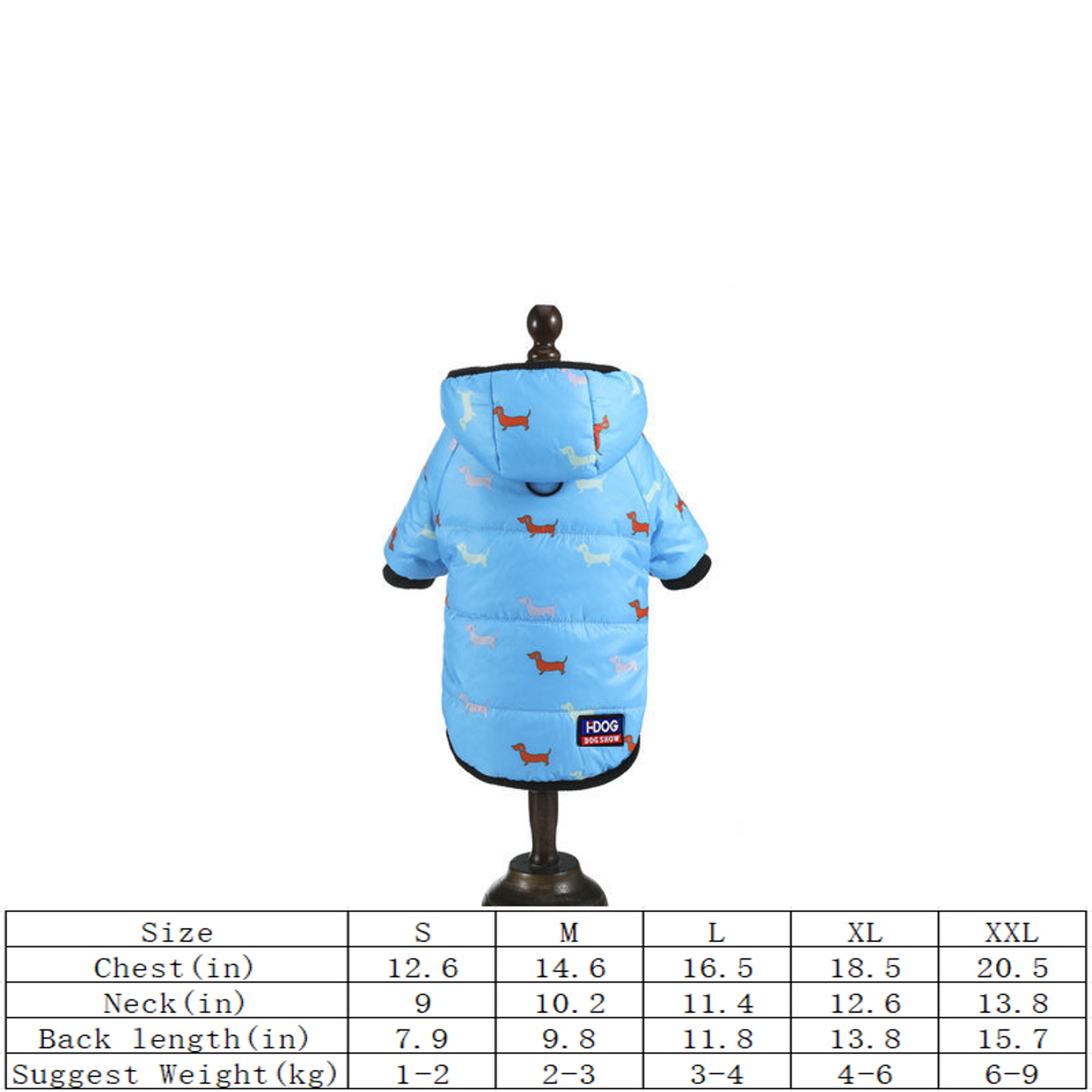 Hooded Cotton Padded Dog Jacket for Fall and Winter Warm Pet Clothing – view 8