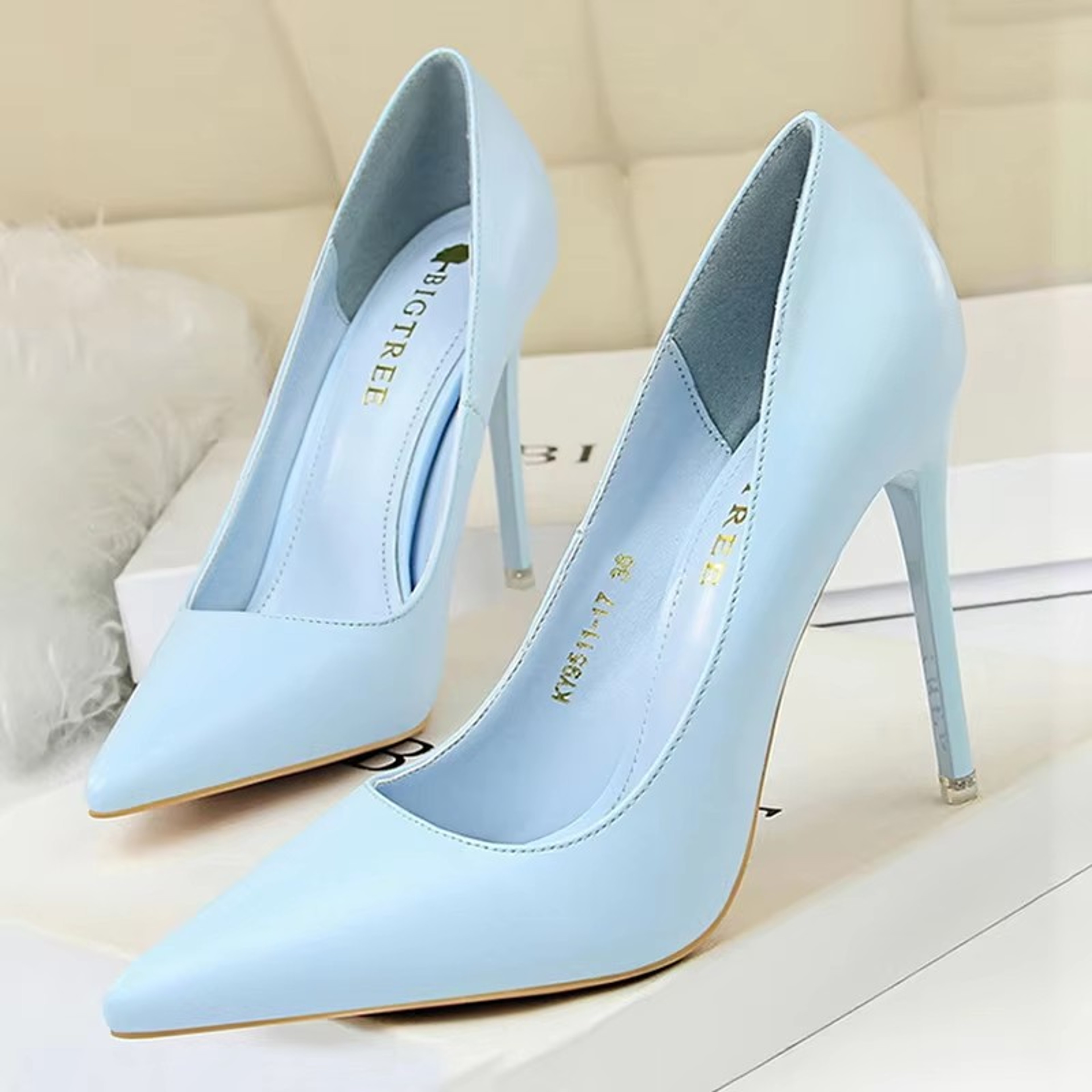 Womens Pointed Toe Stiletto Pumps Slip On High Heels for Weddings and Parties – view 7