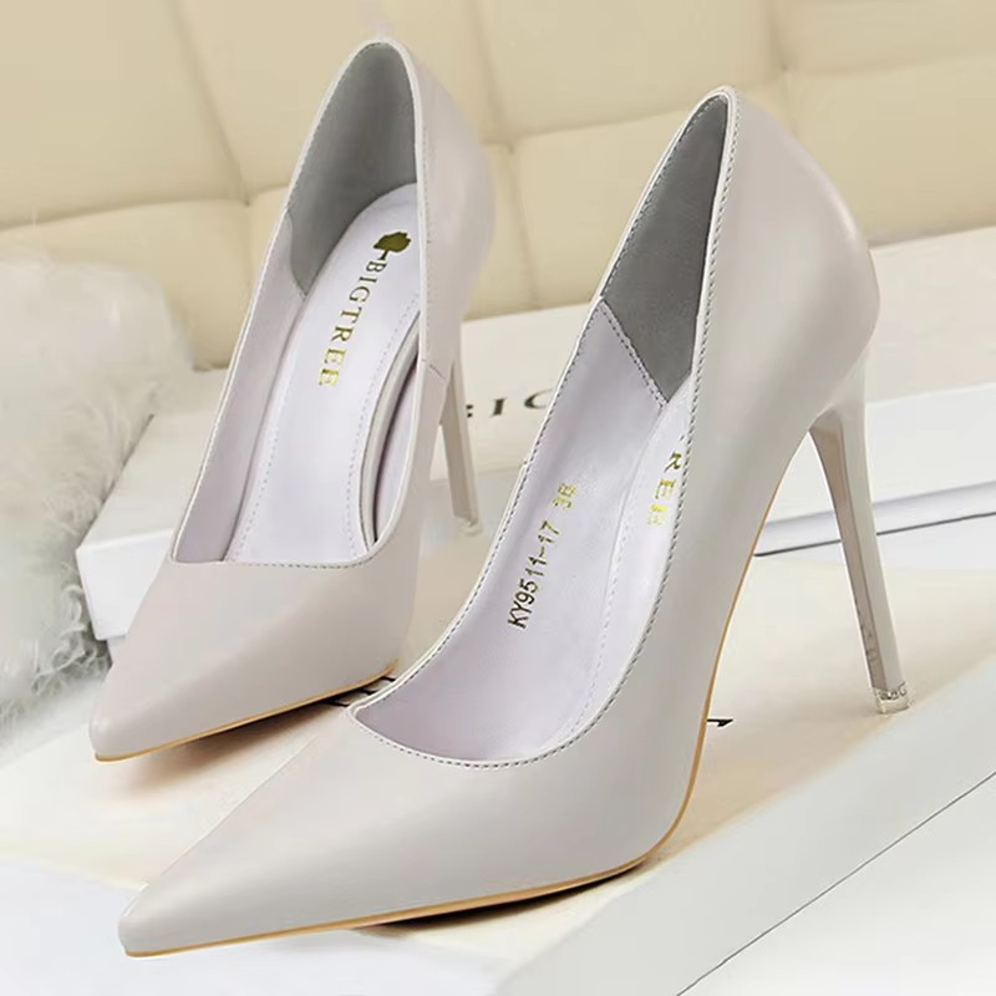 Womens Pointed Toe Stiletto Pumps Slip On High Heels for Weddings and Parties – view 8