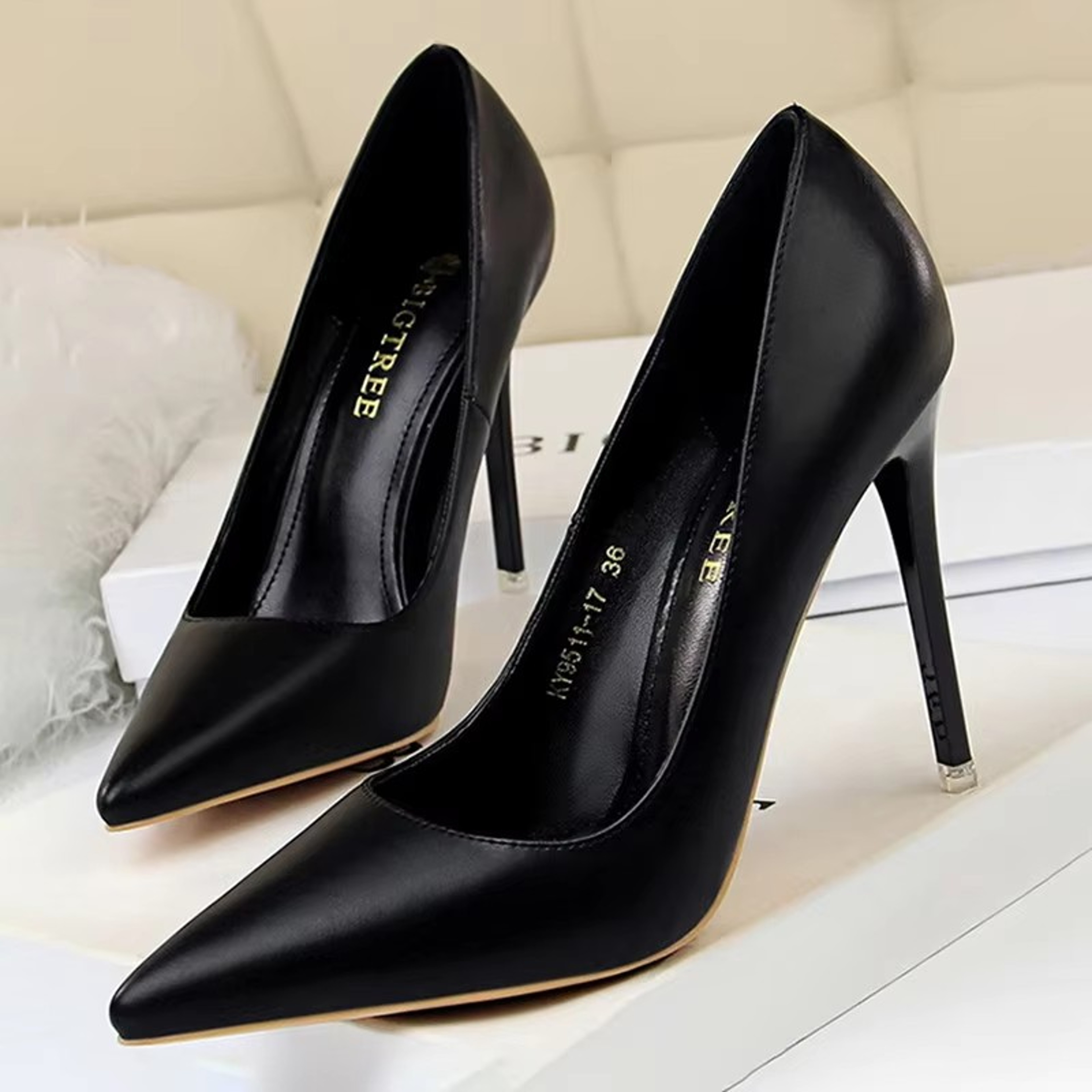Womens Pointed Toe Stiletto Pumps Slip On High Heels for Weddings and Parties – view 10
