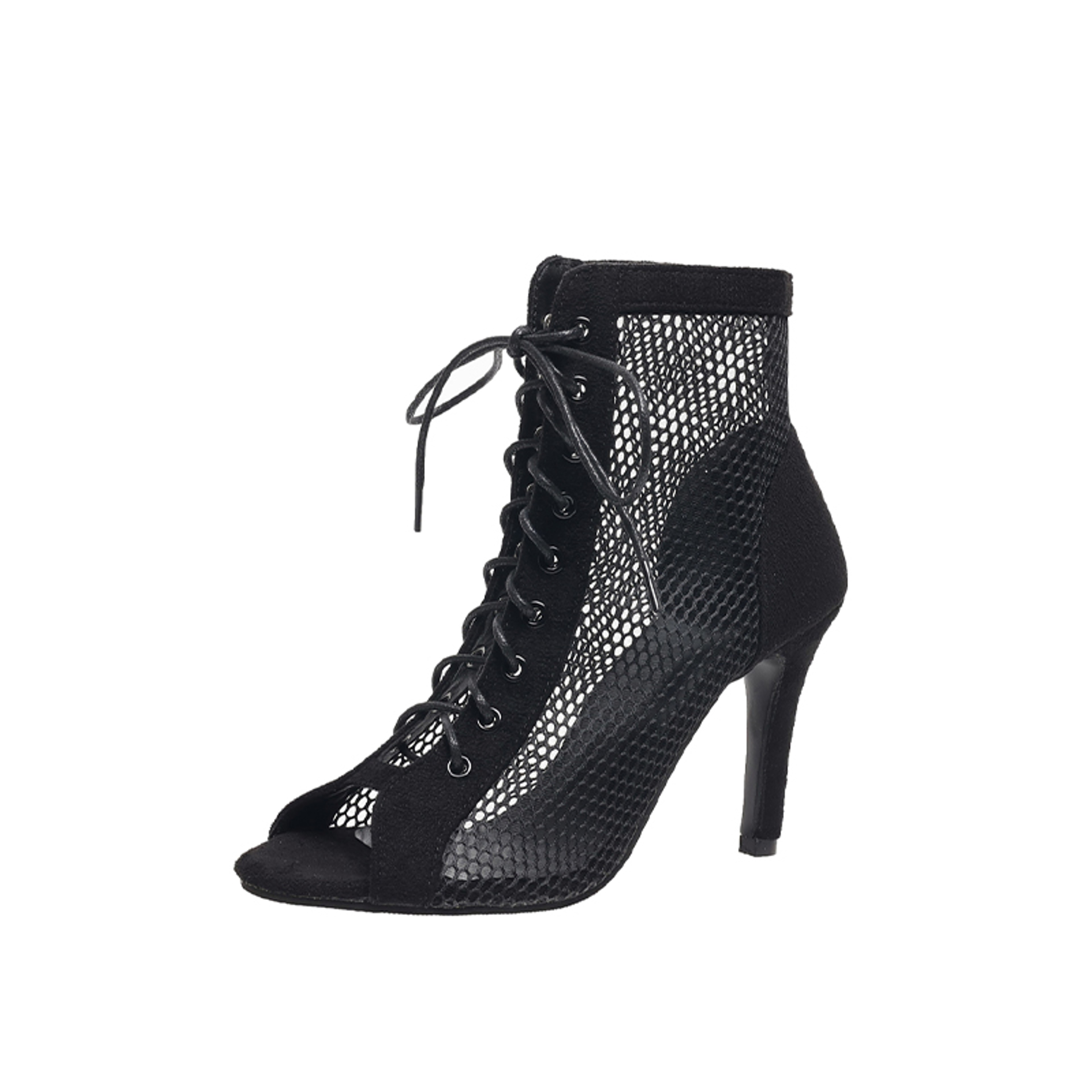 Womens High Top Mesh Dance Sandals with Peep Toe and Thin Heels – view 7