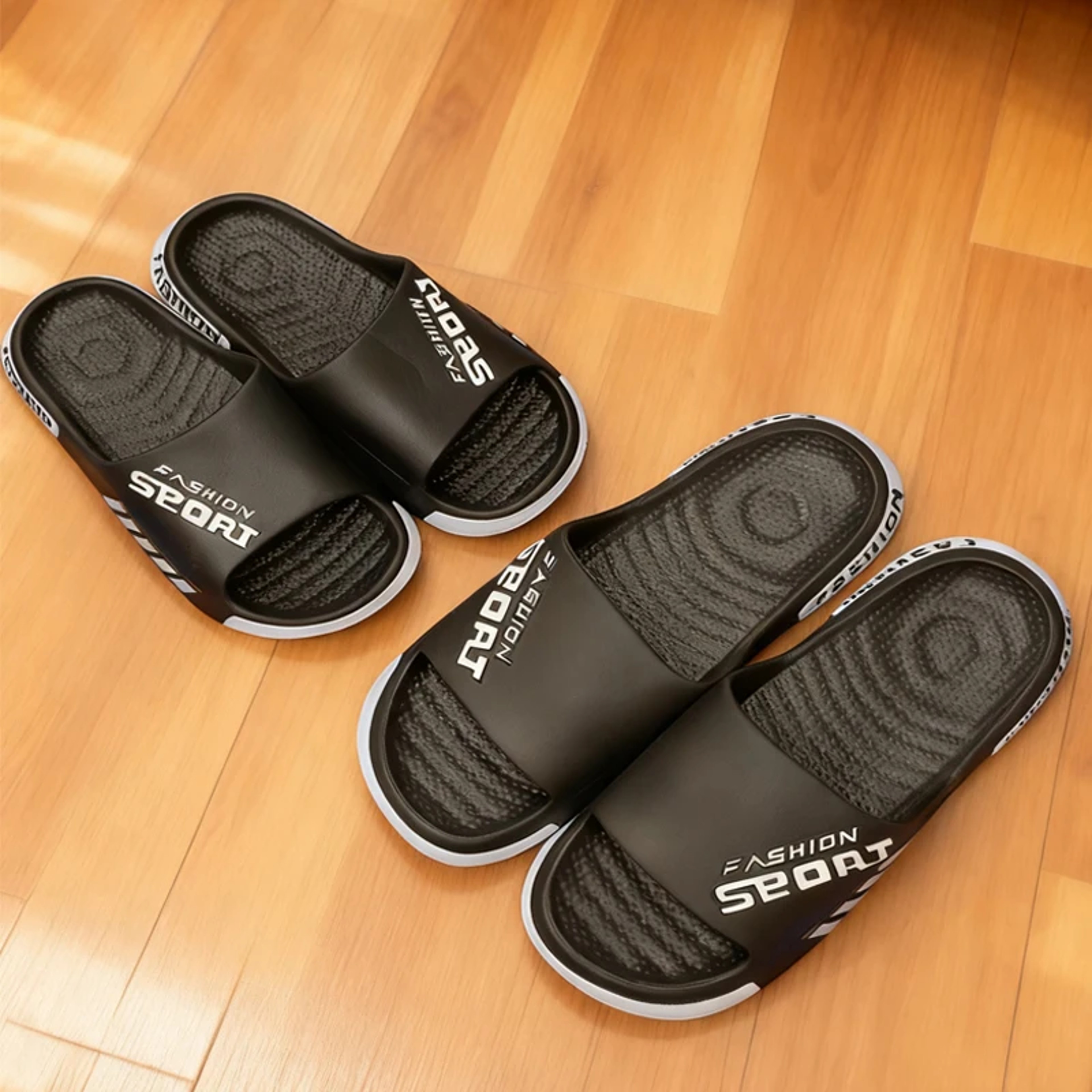 Unisex Open Toe Slides With Flat Rubber Soles For Indoor And Beach Wear 4