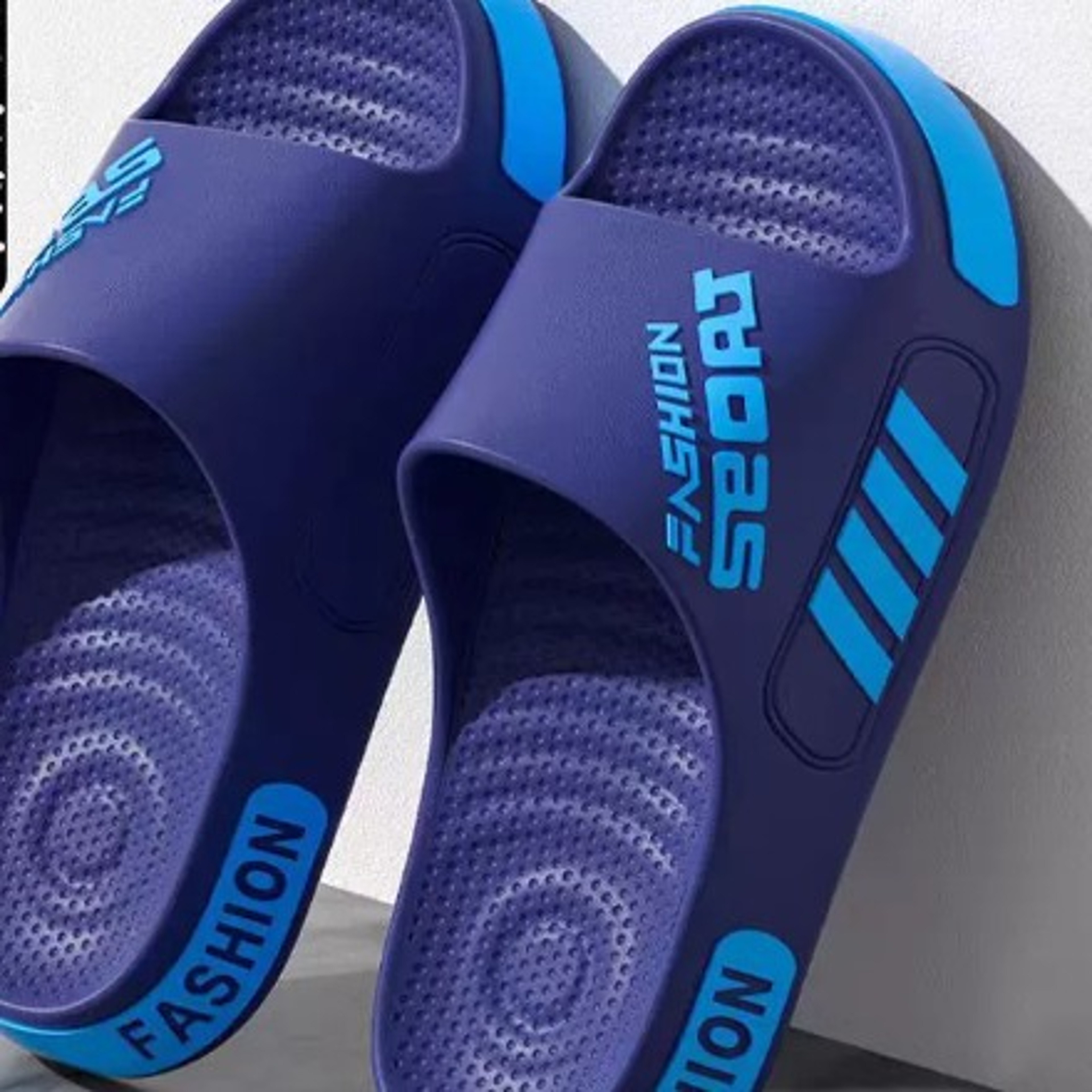 Unisex Open Toe Slides with Flat Rubber Soles for Indoor and Beach Wearjpg