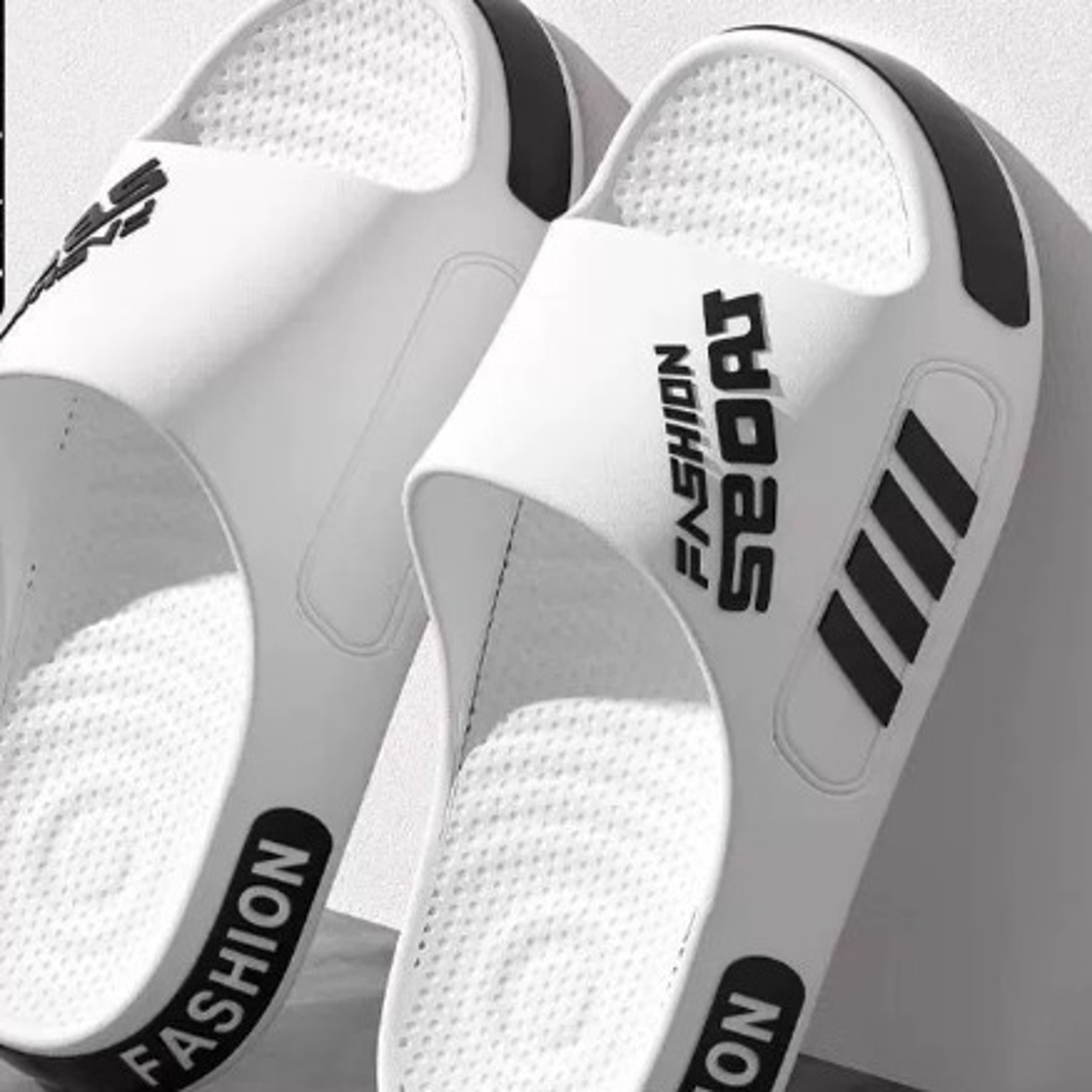 Unisex Open Toe Slides with Flat Rubber Soles for Indoor and Beach Wearjpg