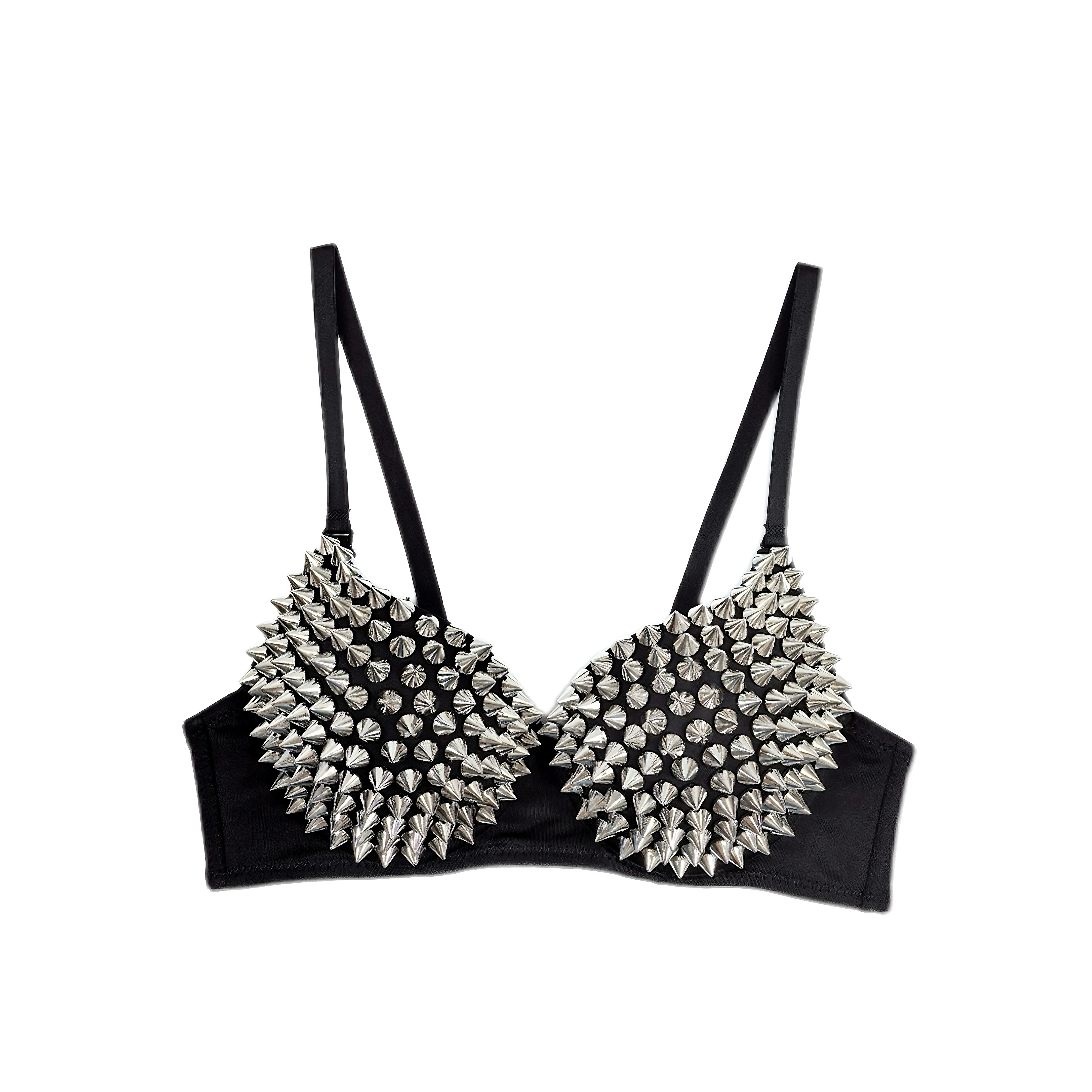 Womens Sequin Push Up Bra Top with Deep V Neckline and Adjustable Straps – view 2