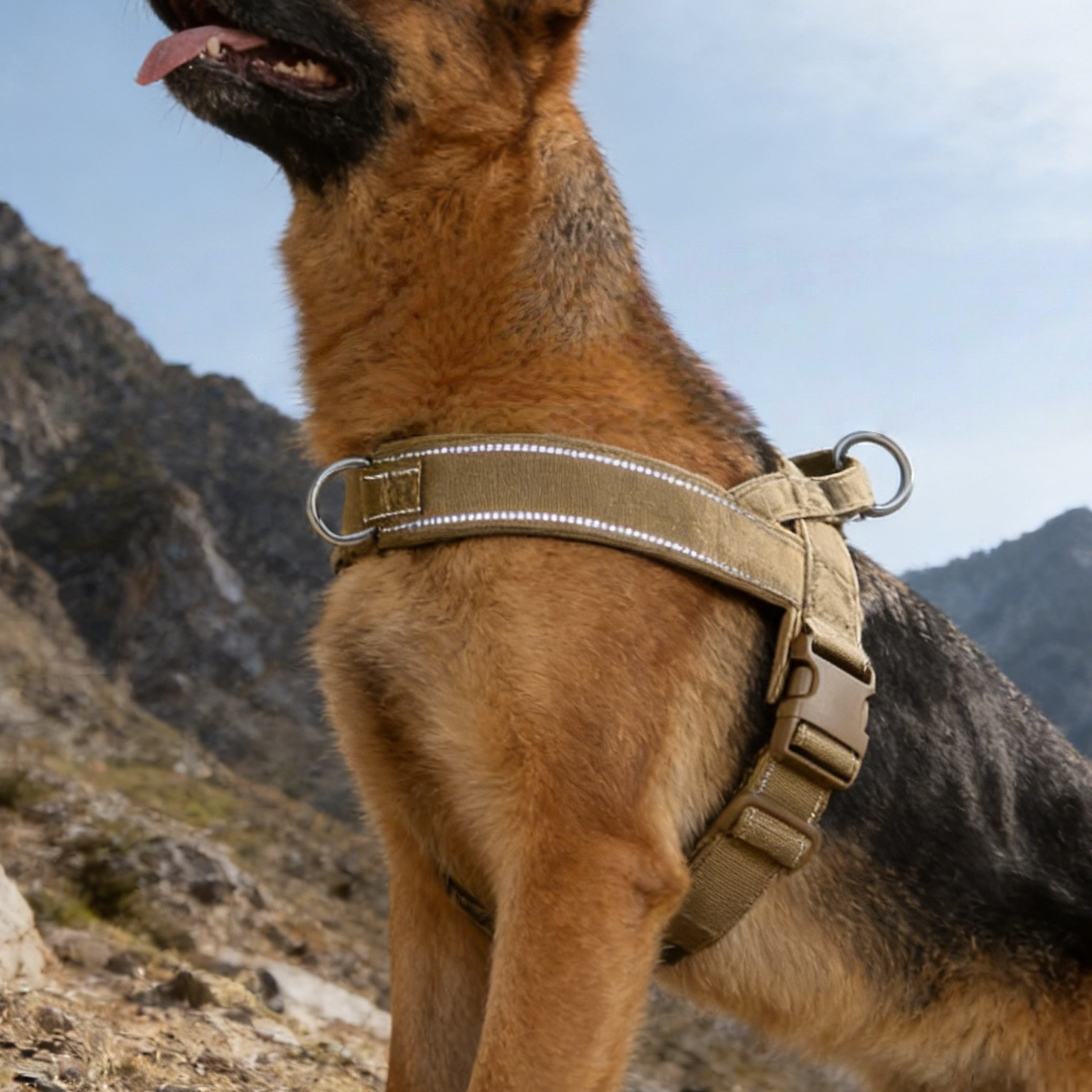 Tactical No Pull Dog Harness with Reflective Strip and Adjustable Padded Vest – view 1