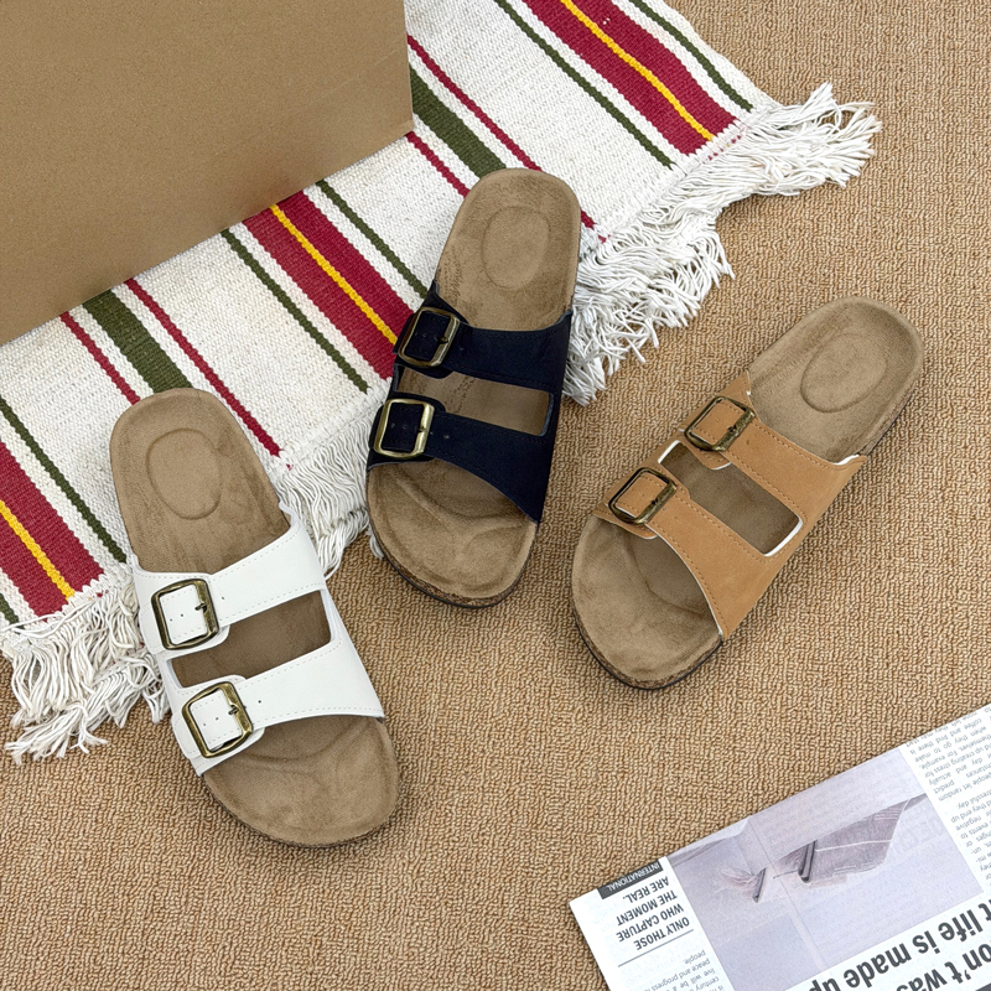 Mens Double Strap Sandals with Adjustable Buckles and Anti Slip Soles – view 1