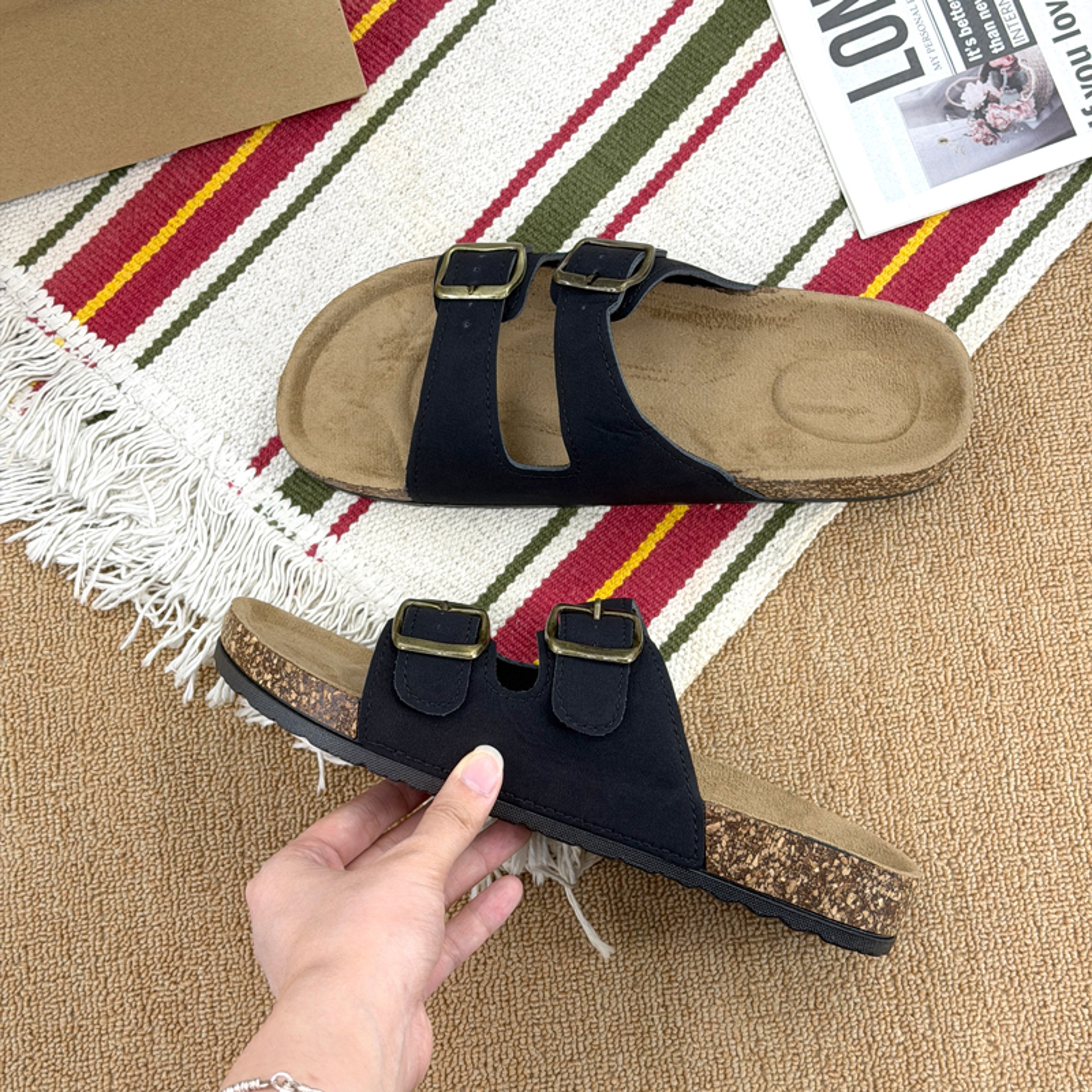 Mens Double Strap Sandals with Adjustable Buckles and Anti Slip Soles – view 5