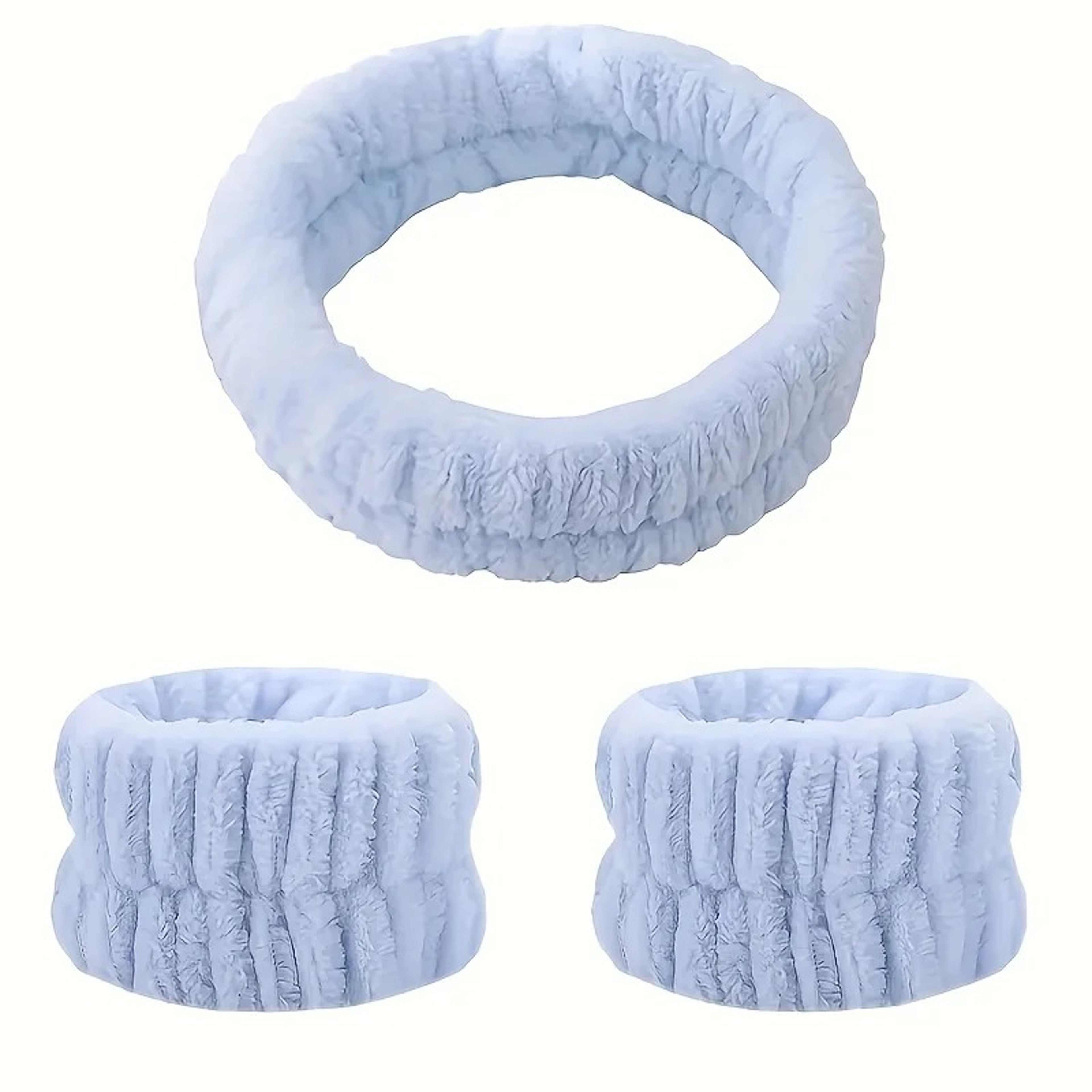 Velvet Facial High Elastic Makeup Hairband  Face Wash Wristband Set  Soft Skin Care  Spa Essentials 9