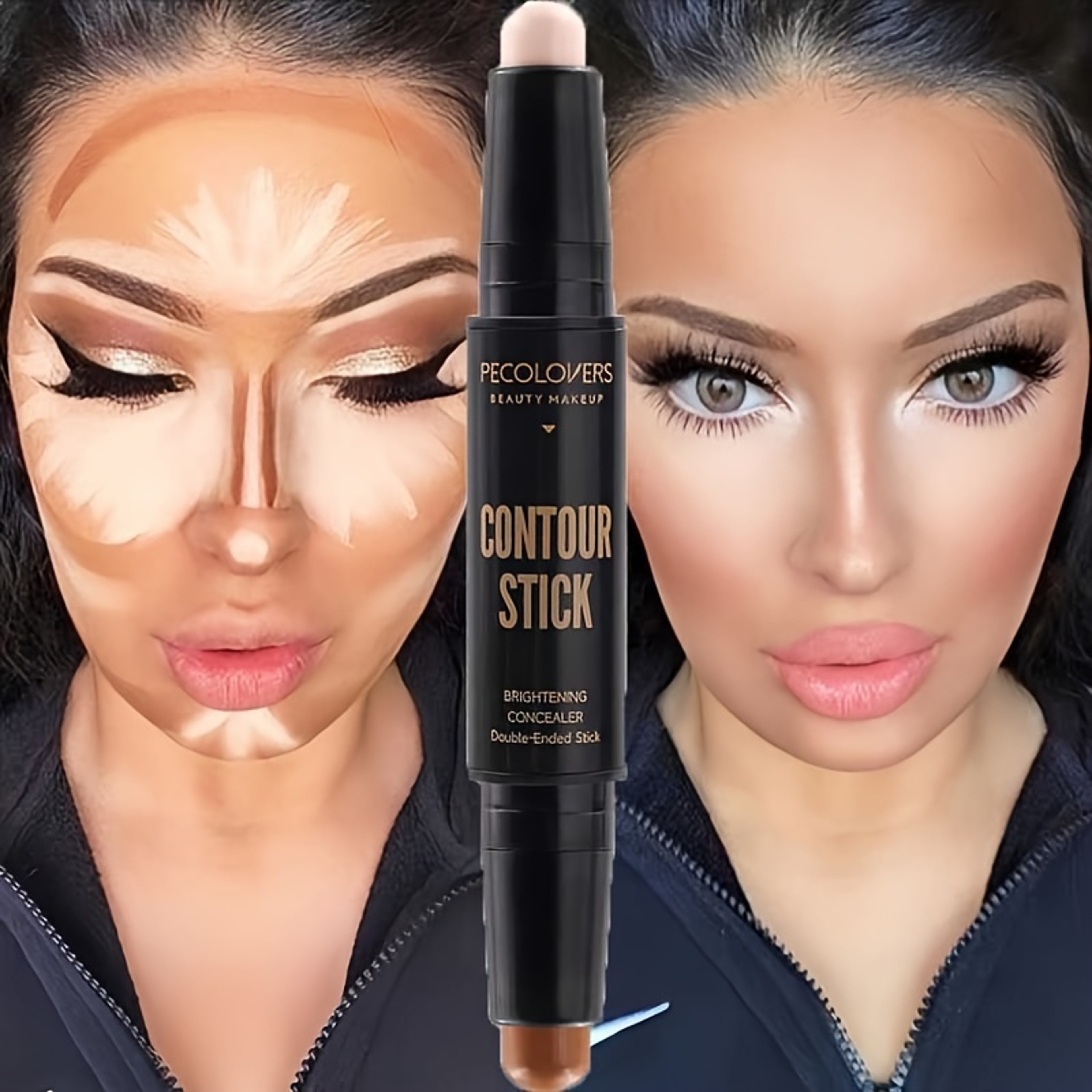 Double Headed Contouring Stick & Concealer Highlighter 3D Nose Bridge Shadow for V Face & High Nose Makeup – view 1