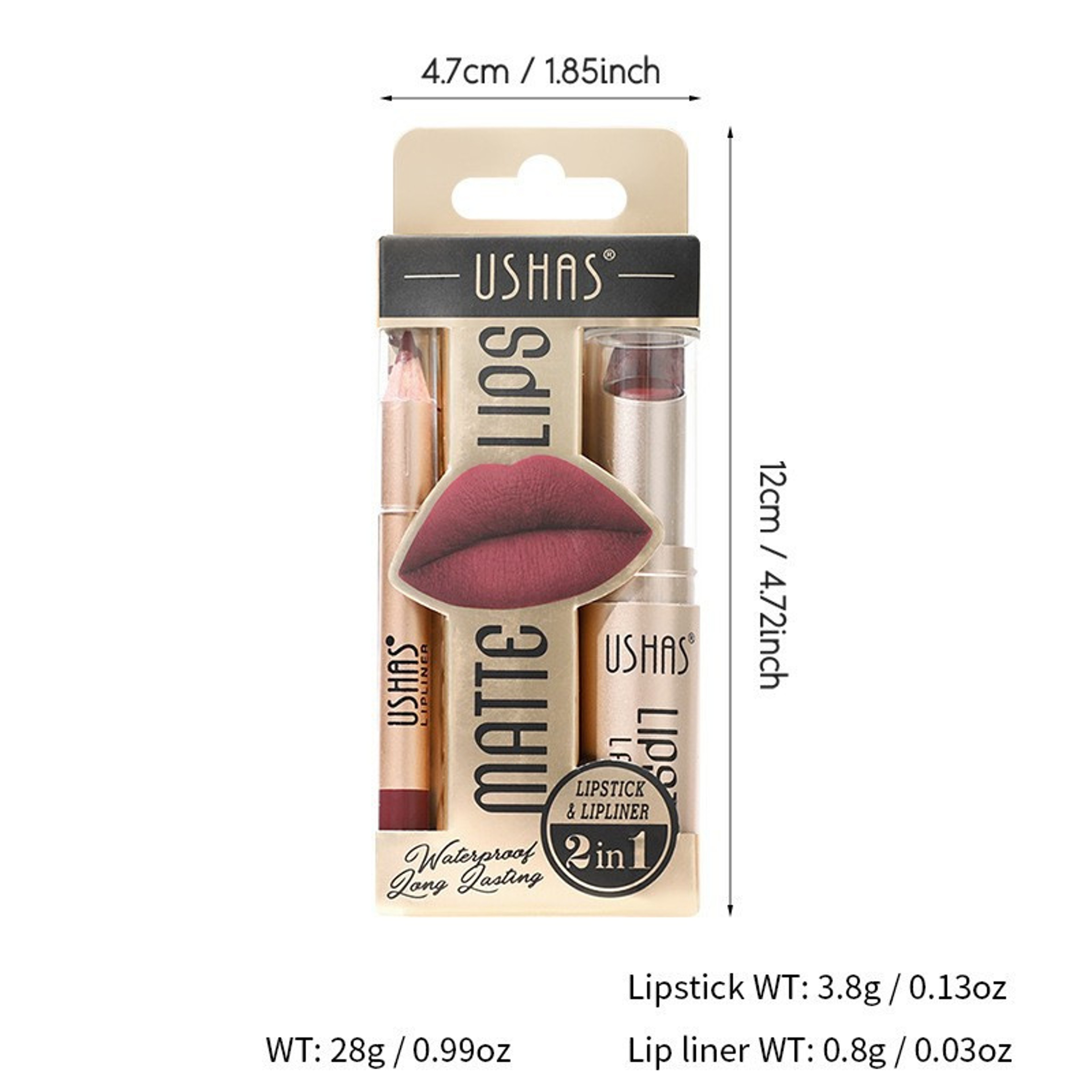 Matte Lipstick Long Lasting Lipstick Set Easy Coloring, Color Lip Liner Combo, Waterproof Velvet Lip Gloss Lipstick – view 6