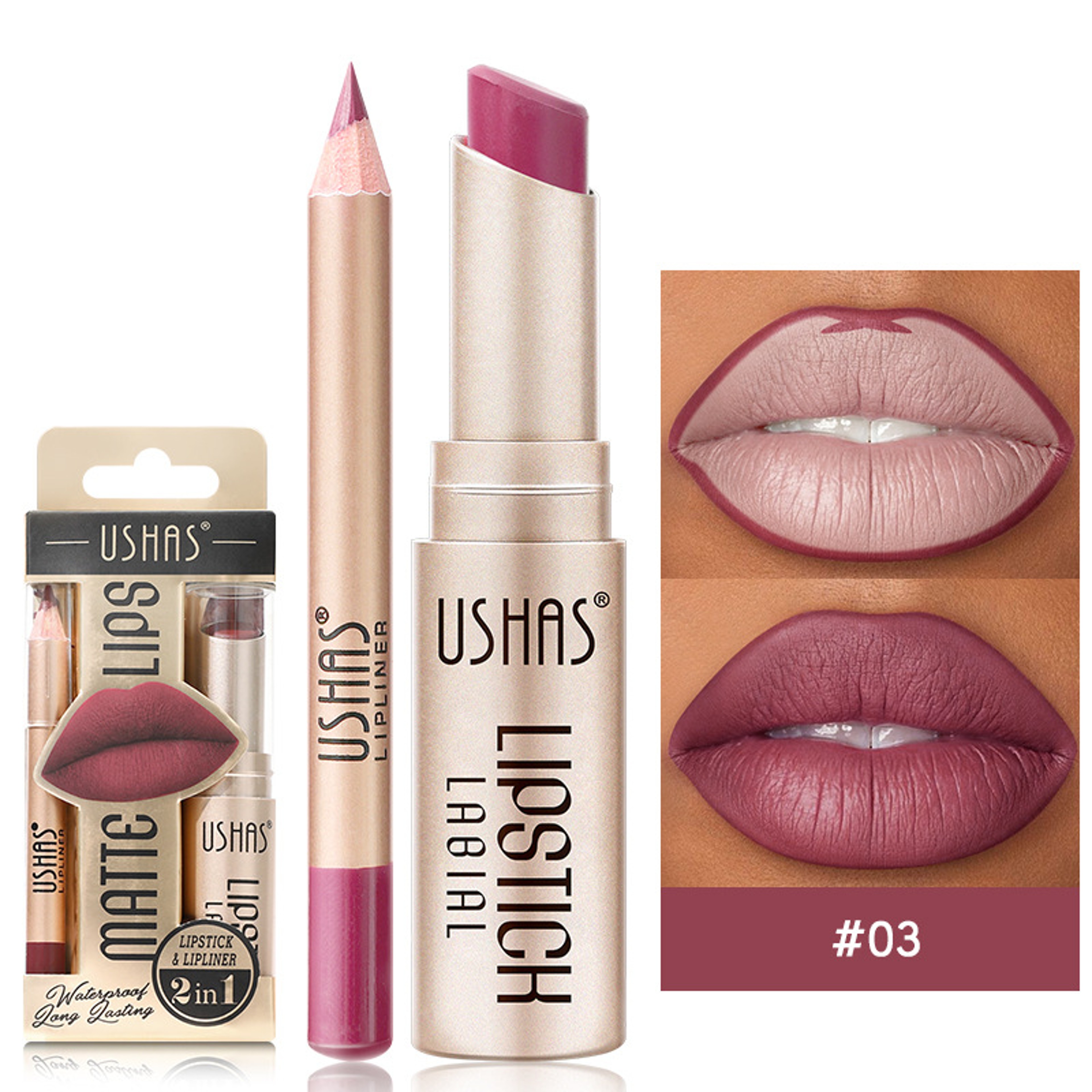 Matte Lipstick Long Lasting Lipstick Set Easy Coloring, Color Lip Liner Combo, Waterproof Velvet Lip Gloss Lipstick – view 8