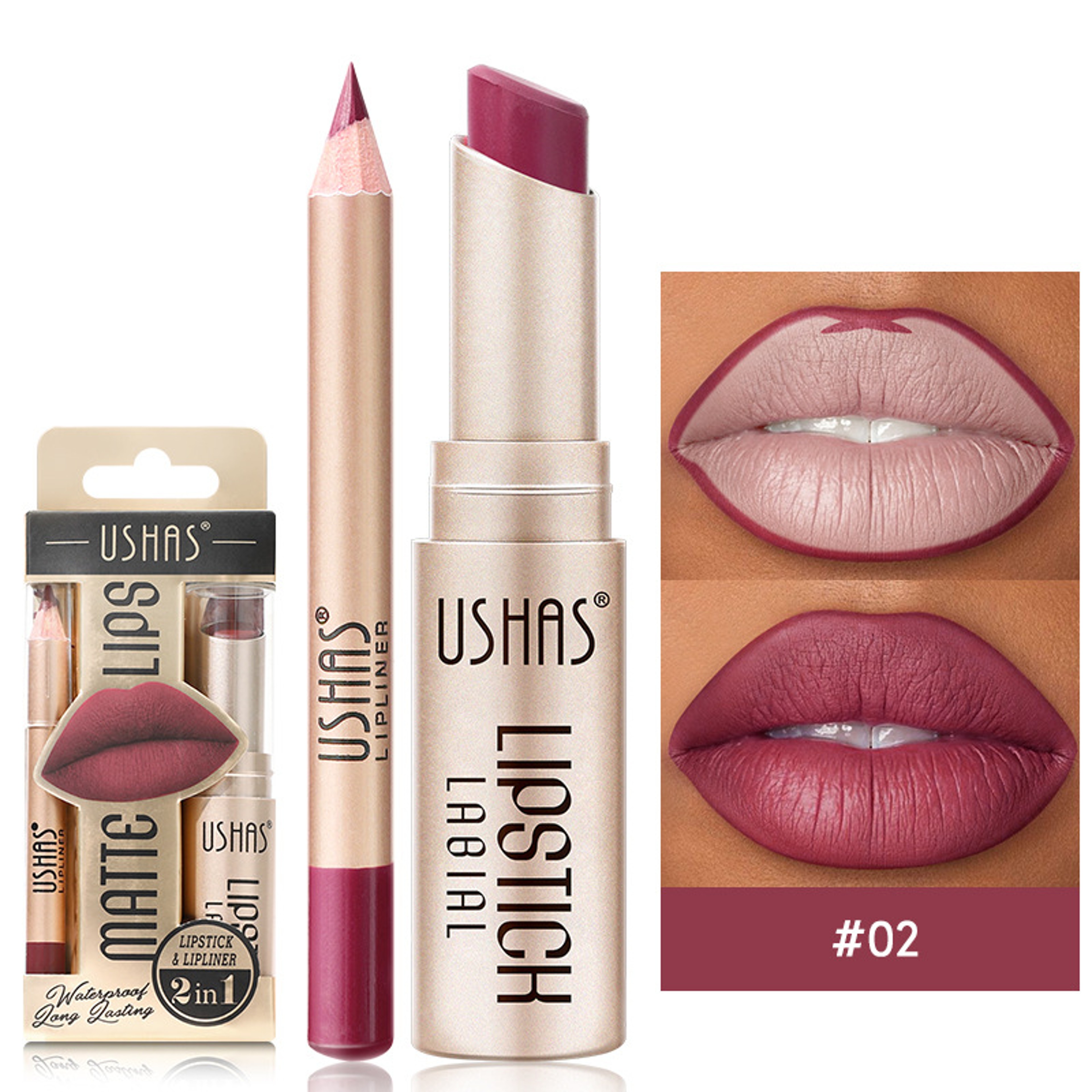 Matte Lipstick Long Lasting Lipstick Set Easy Coloring, Color Lip Liner Combo, Waterproof Velvet Lip Gloss Lipstick – view 9