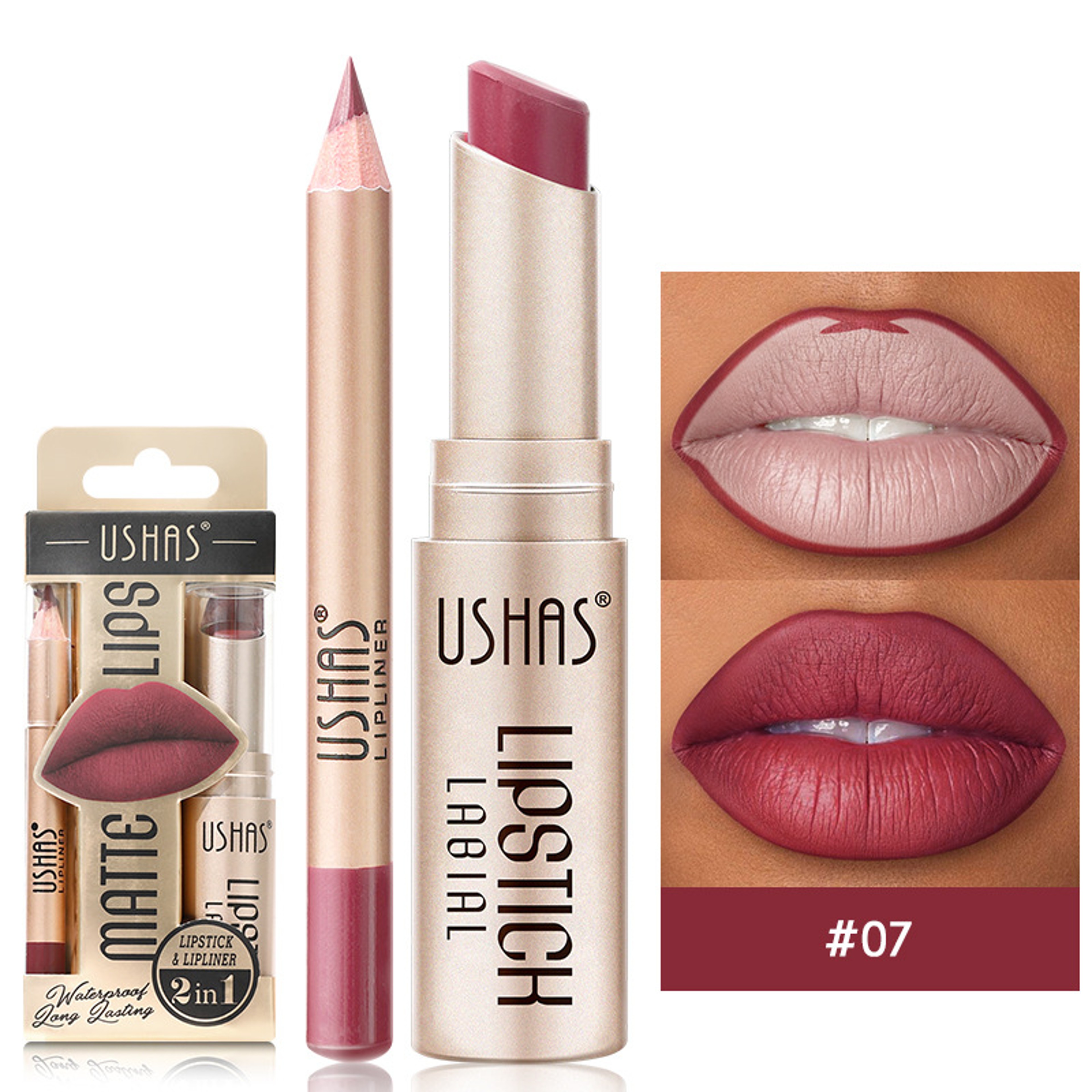 Matte Lipstick Long Lasting Lipstick Set Easy Coloring, Color Lip Liner Combo, Waterproof Velvet Lip Gloss Lipstick – view 15