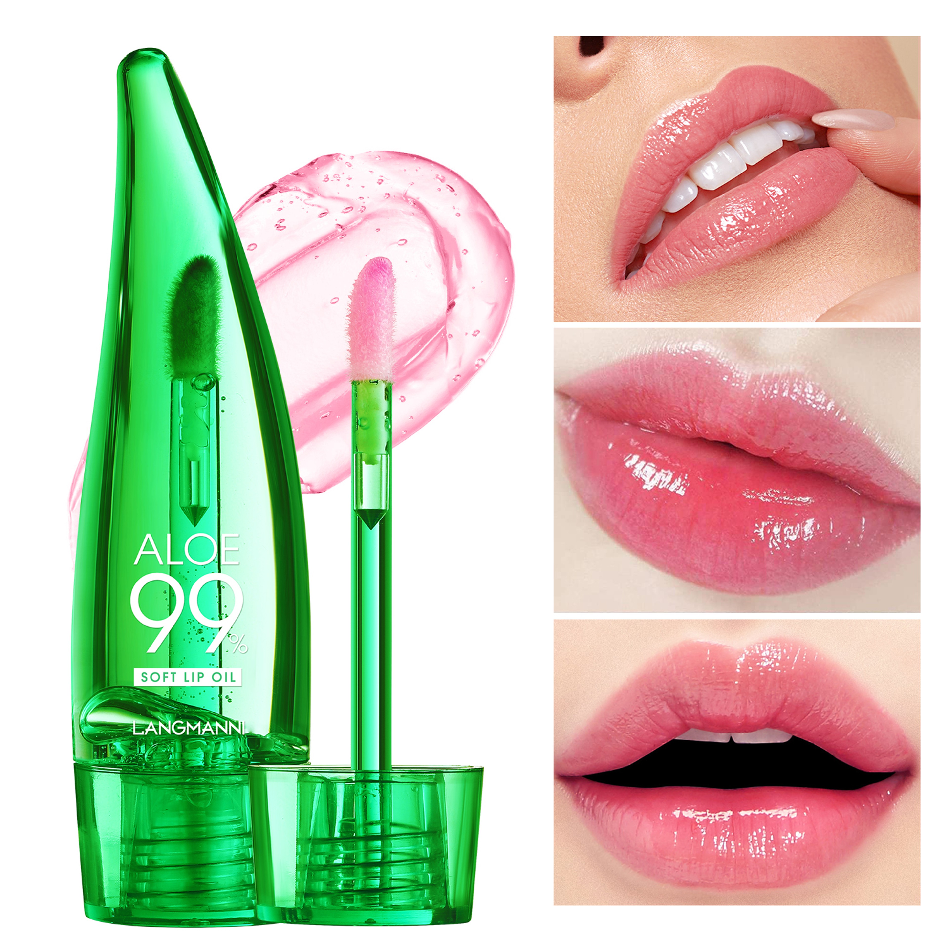 Colour Changing Aloe Vera Lip Gloss Warm Feeling Moisturising Lip Glaze Long Lasting Lip Oil Natura 3
