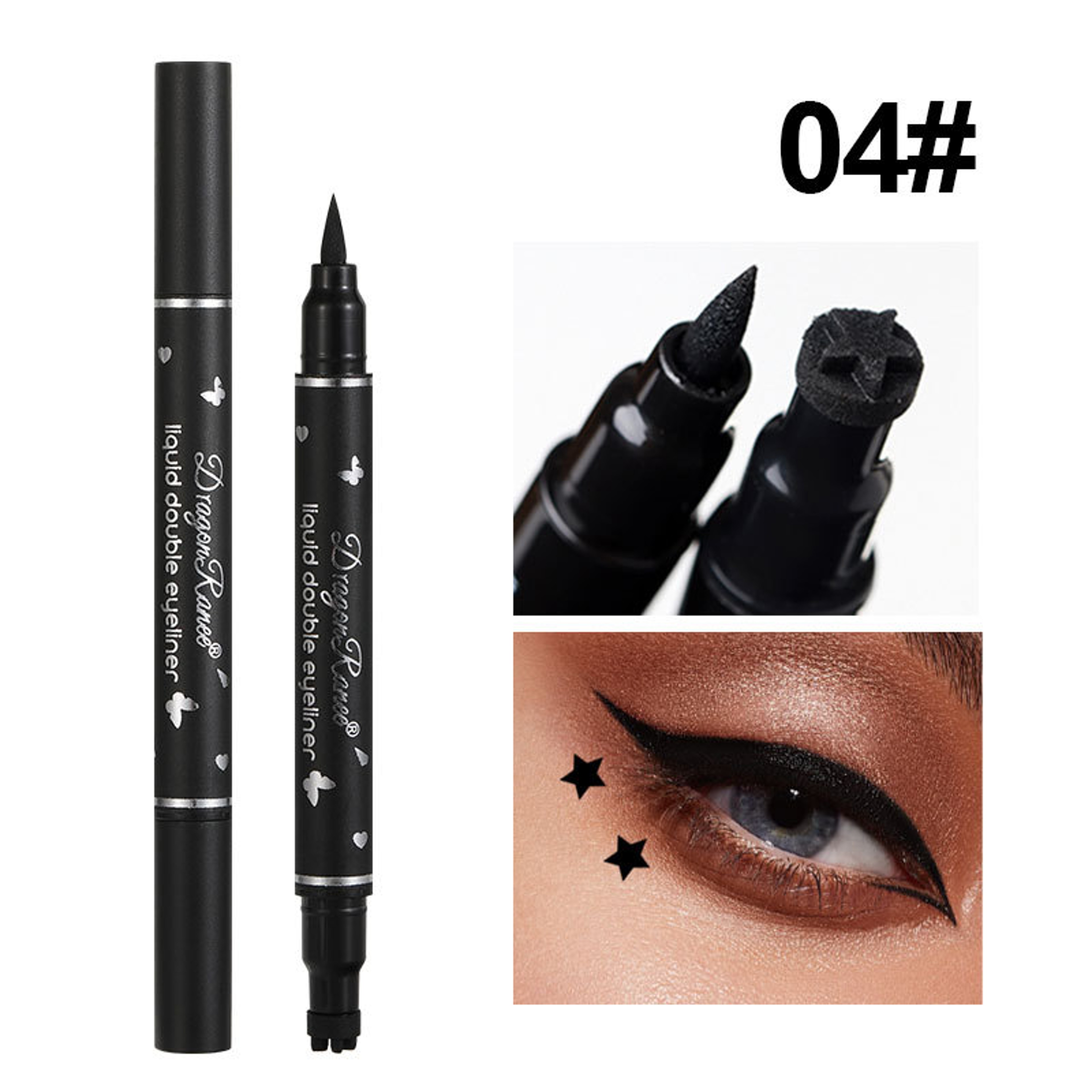 Double head Star Seal Eyeliner, Waterproof Non-smudging Liquid Pen, Novice Heart Plum Stamp, Tail Precision – view 8