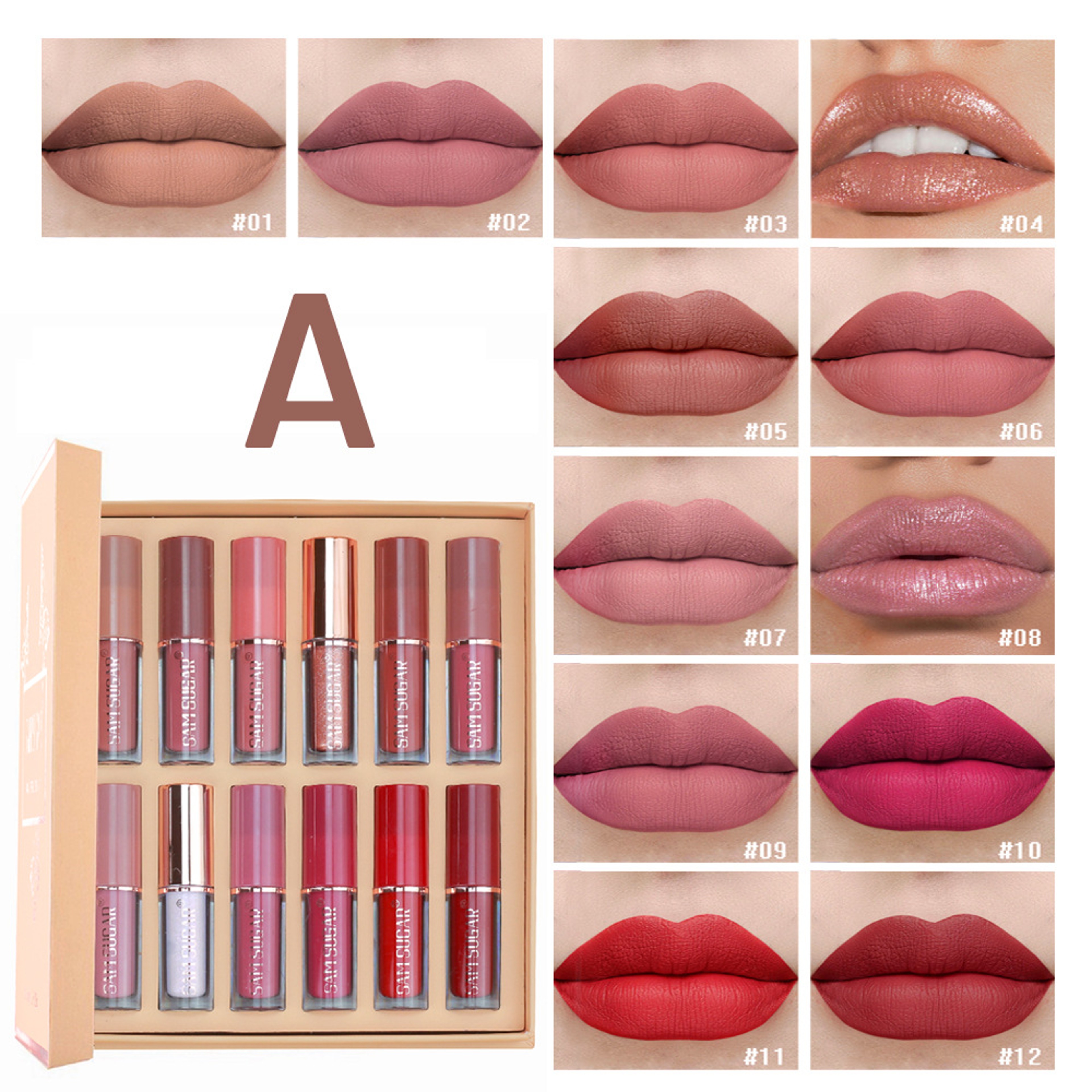 Multicolor Book Lip Gloss Set, Matte Velvet Finish, Long Lasting Waterproof Lip Gloss, Non Stick Formula, Lipstick Kit – view 7