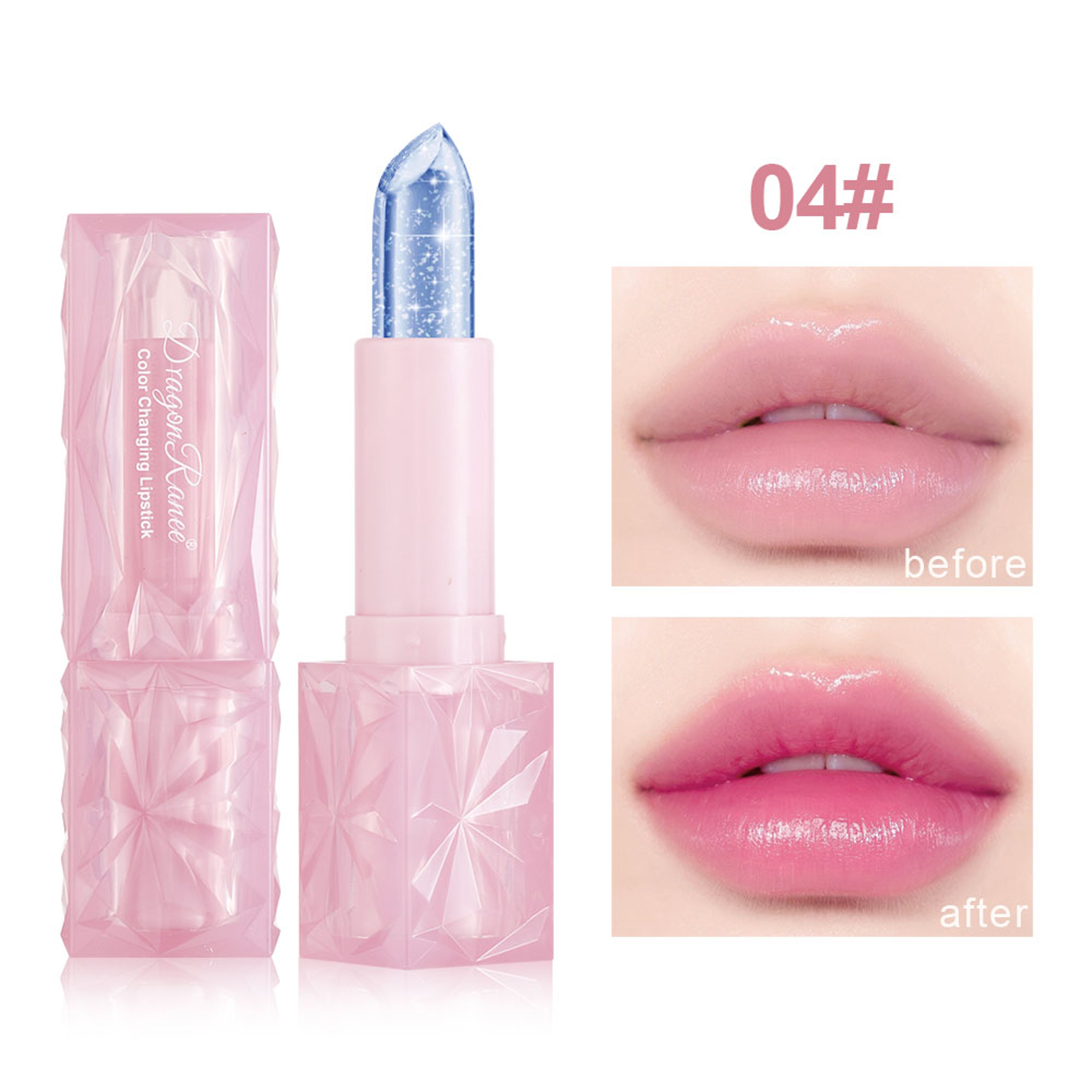 Colorful Changing Thermochromic Pink Three Diamond Crystal Lipstick, Waterproof Long Lasting Moisturising Lip Colour – view 10