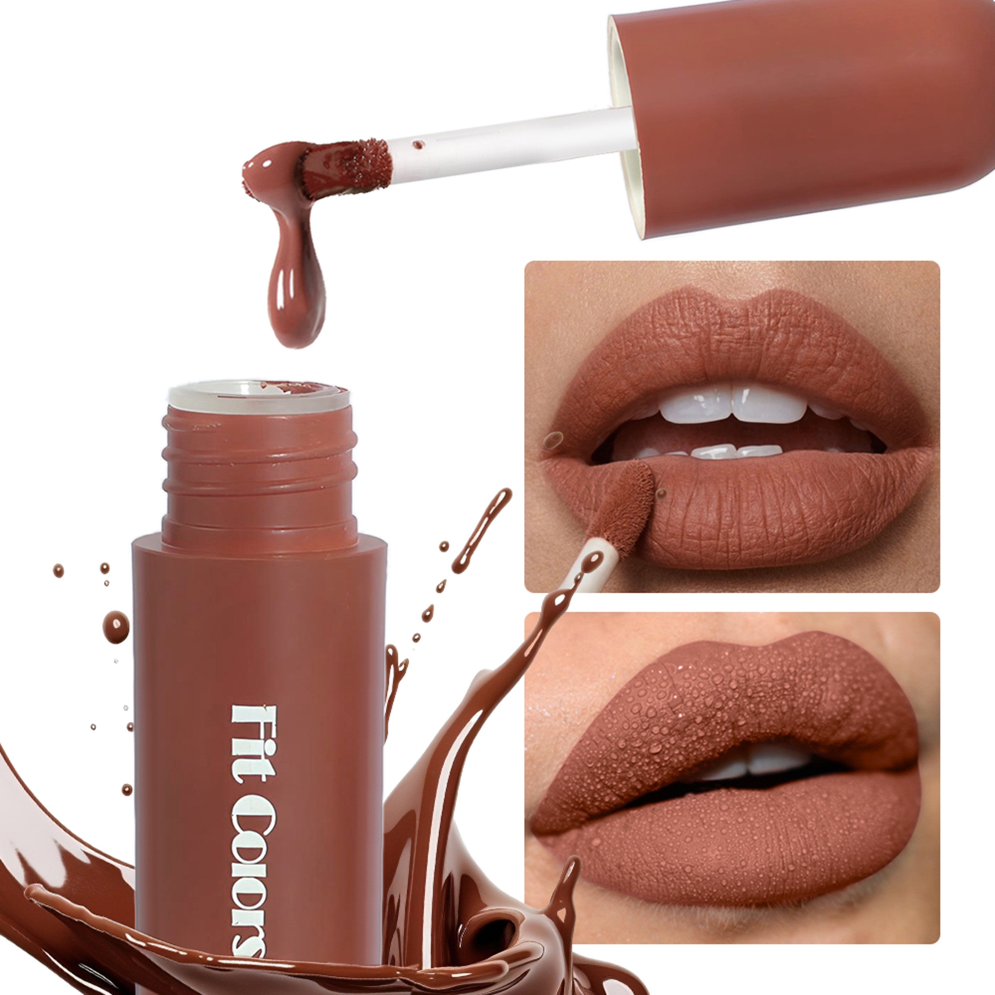 Matte Non Stick Chocolate Lip Gloss, Long Lasting Easy Color Velvet Finish, Waterproof Glaze for Smooth Hydrated Lips – view 5