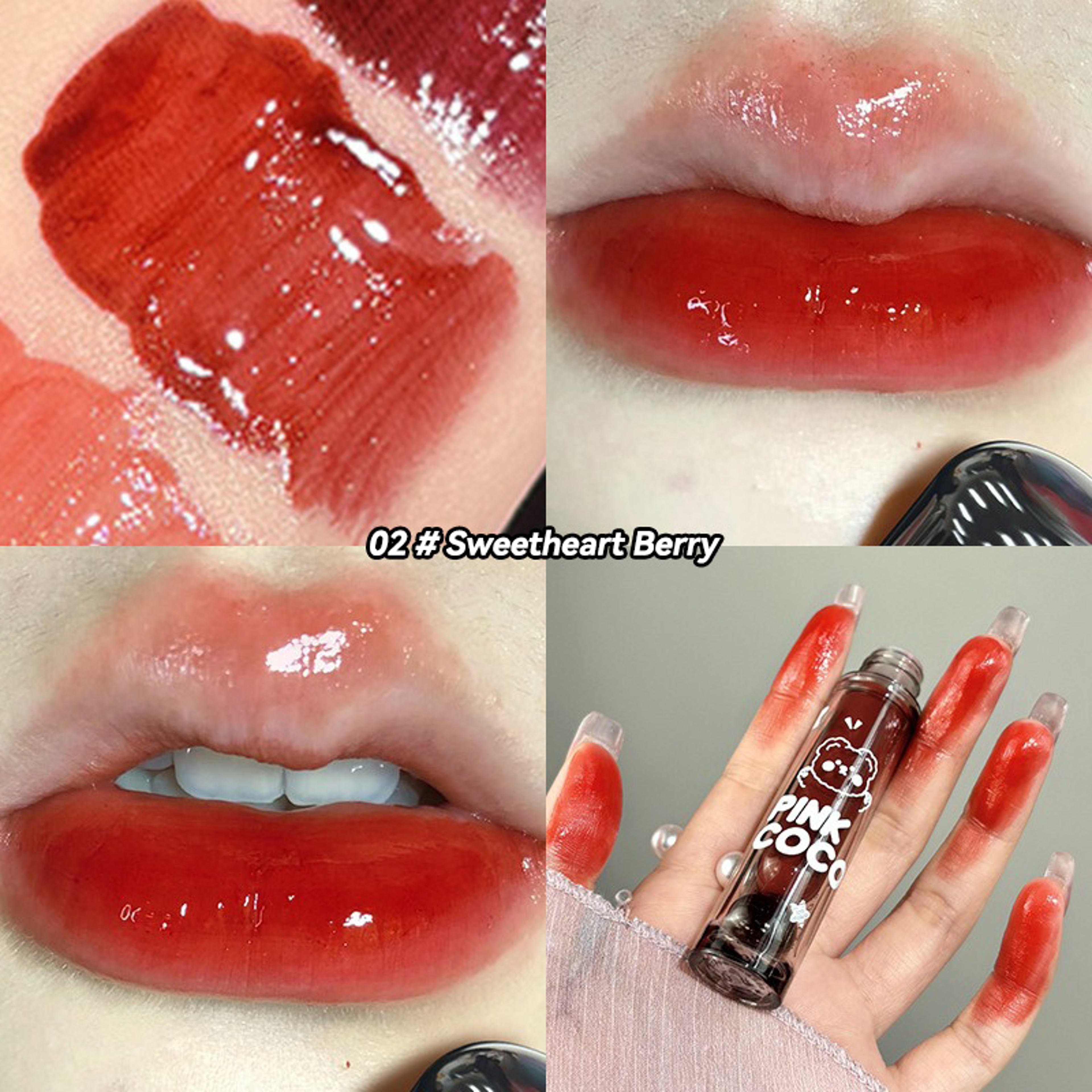 Bear Doodle Mirror Lip Glaze, Long Lasting Shiny Lip Gloss, Student Friendly, Skin Brightening Nude, Hydrating Shine – view 7