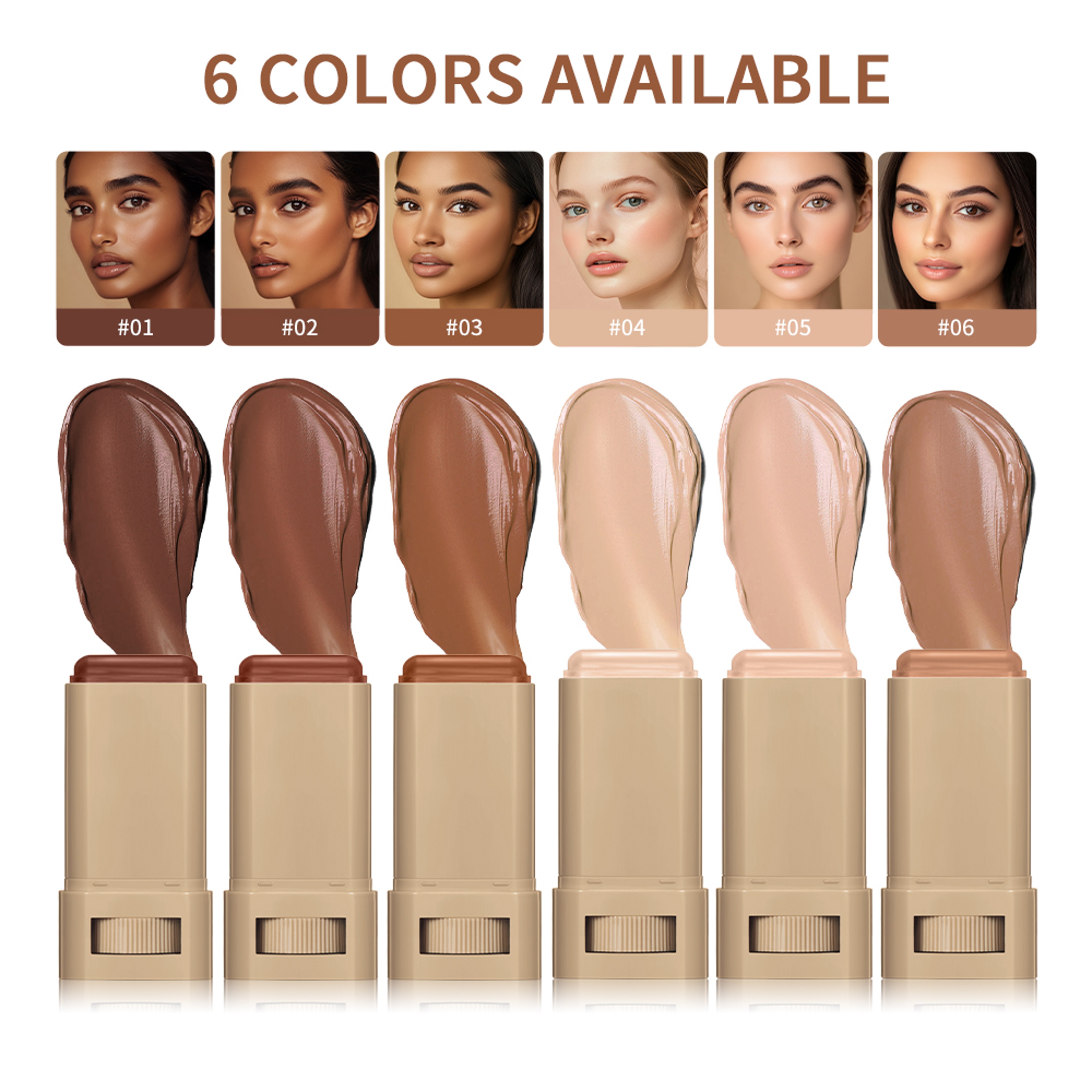 Foundation Stick Serum Boosted Skin Tint Balm Silky Texture Moisturizing Coverage Plumper Natural E 0