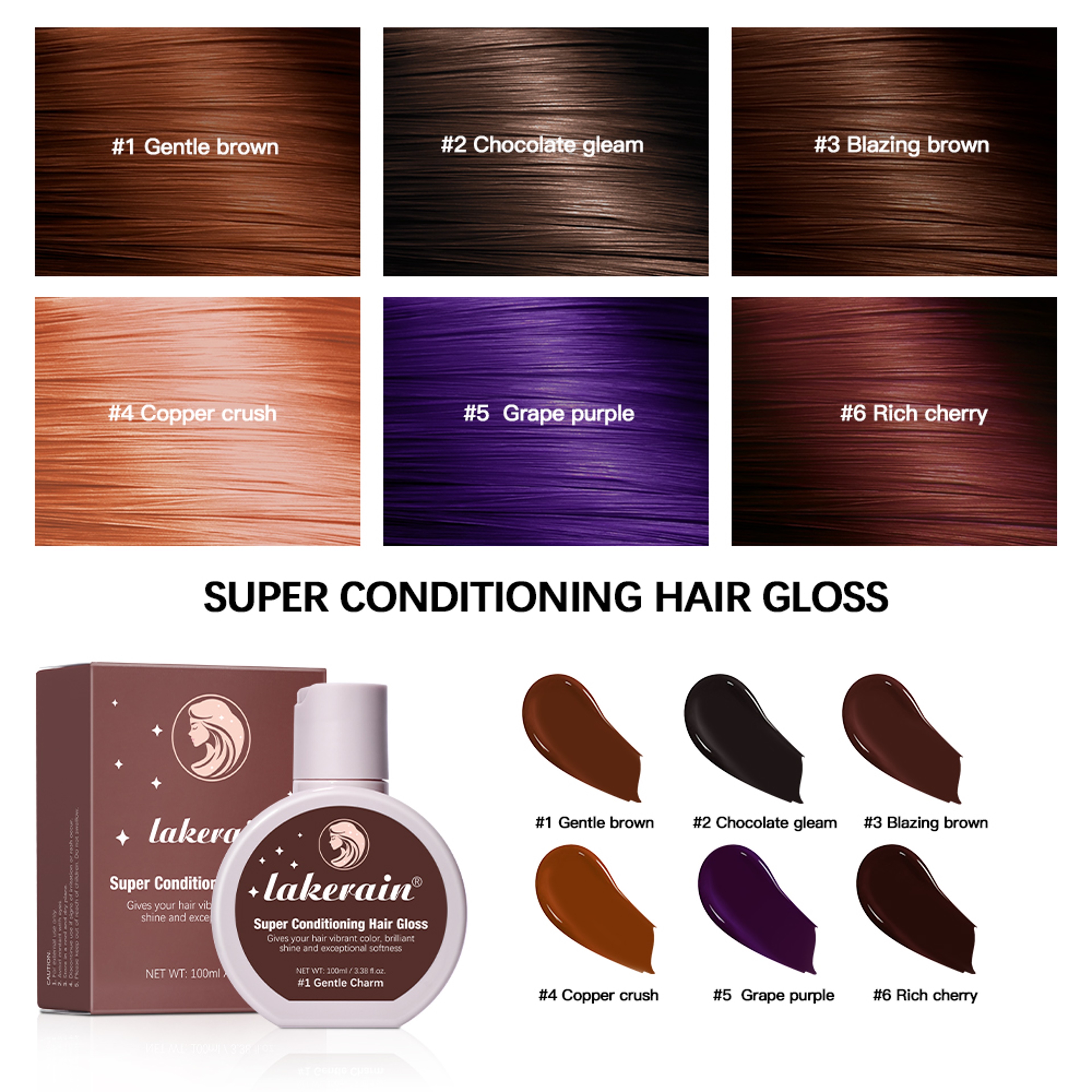 Hair Glaze Super Gloss, Color Conditioning Gloss Rinse Out Semi-Permanent Hair Gloss, Boosts Color, Adds Shine – view 3