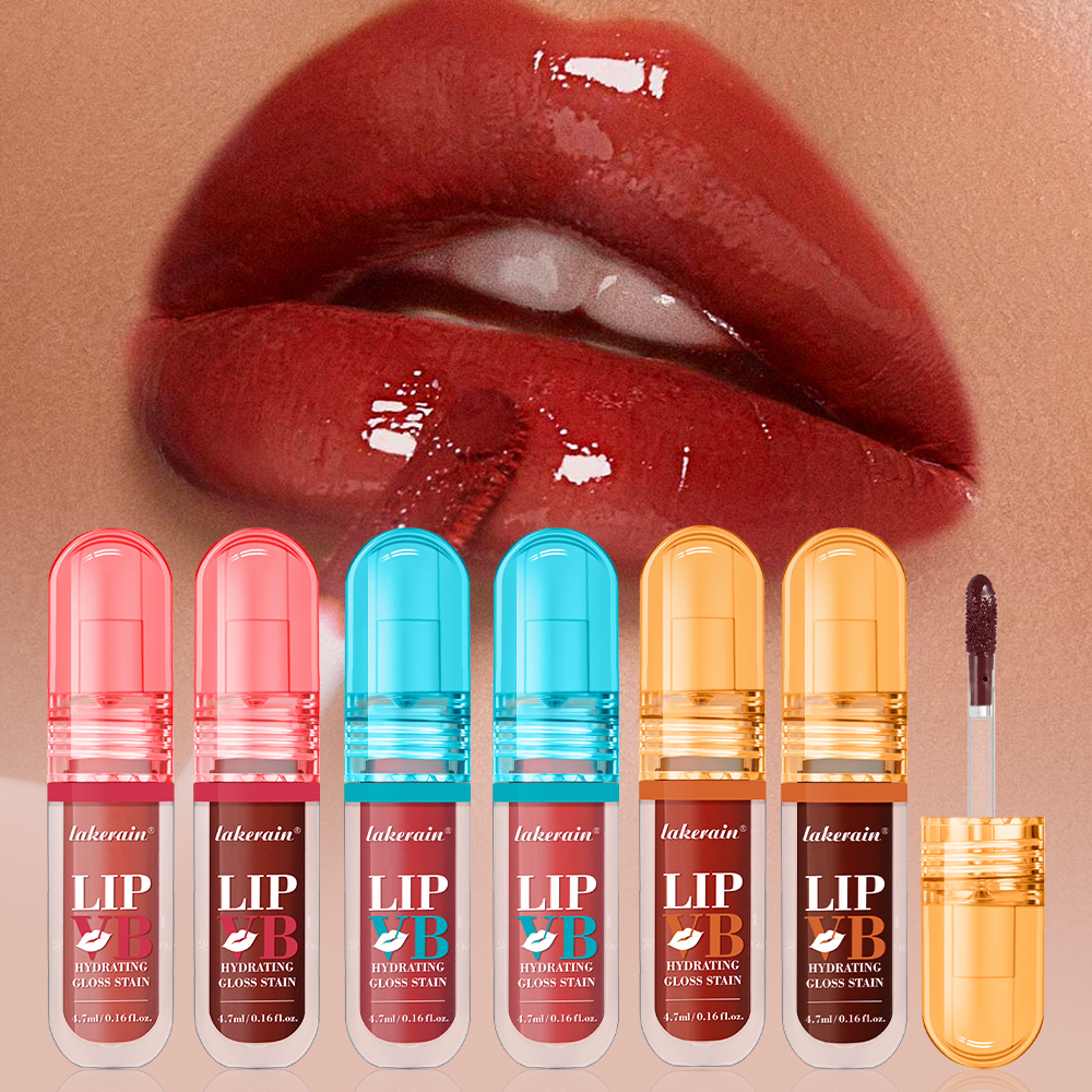 Lip Stain VB Hydrating Gloss Stain, Long-Lasting Hydration, Nourish Lips with Vitamin B12, Magnesium, Coconut Water – view 6