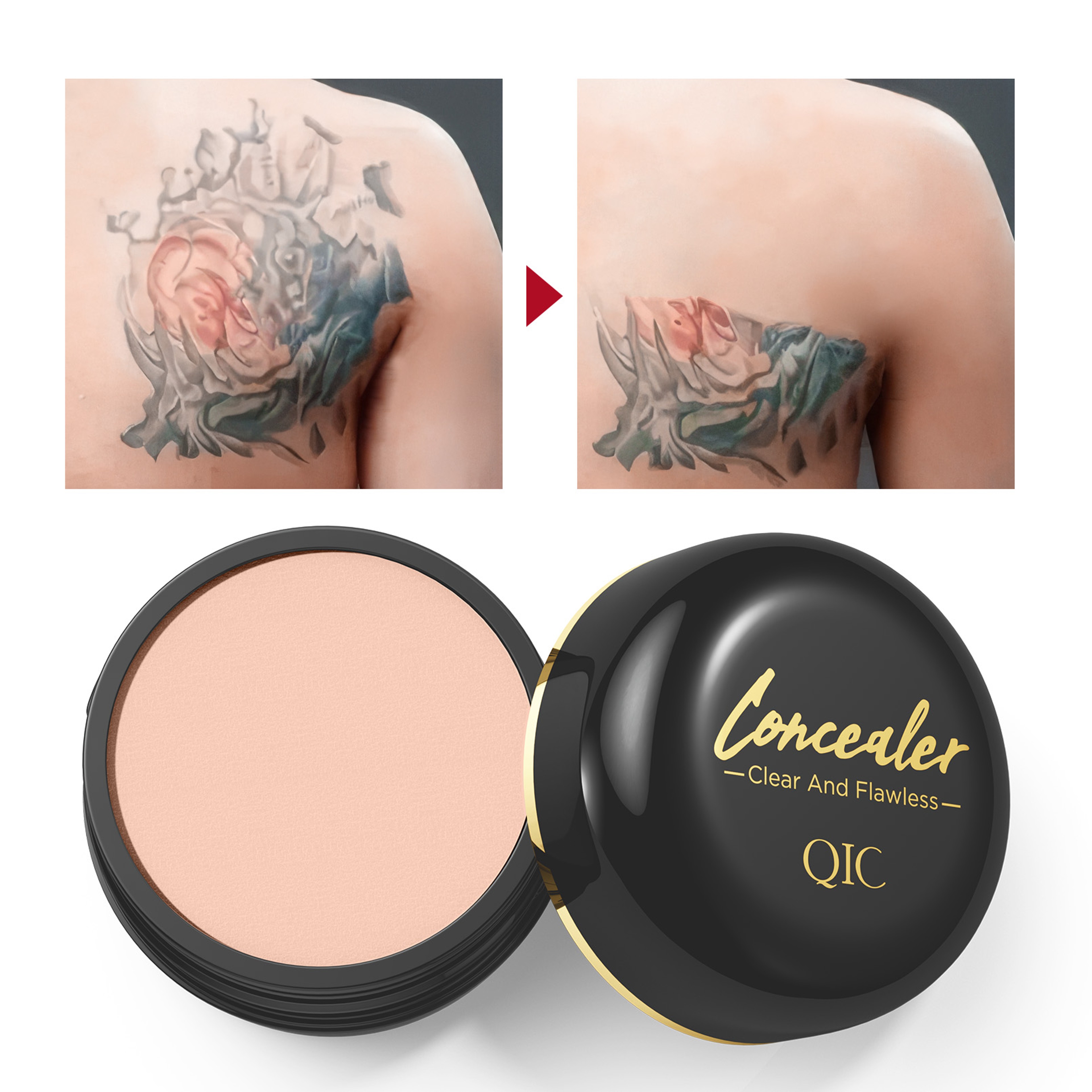 Waterproof Full Coverage, Tattoo and Scar Concealer, Natural Finish Foundation, All Skin Tones and Types Protection – view 1