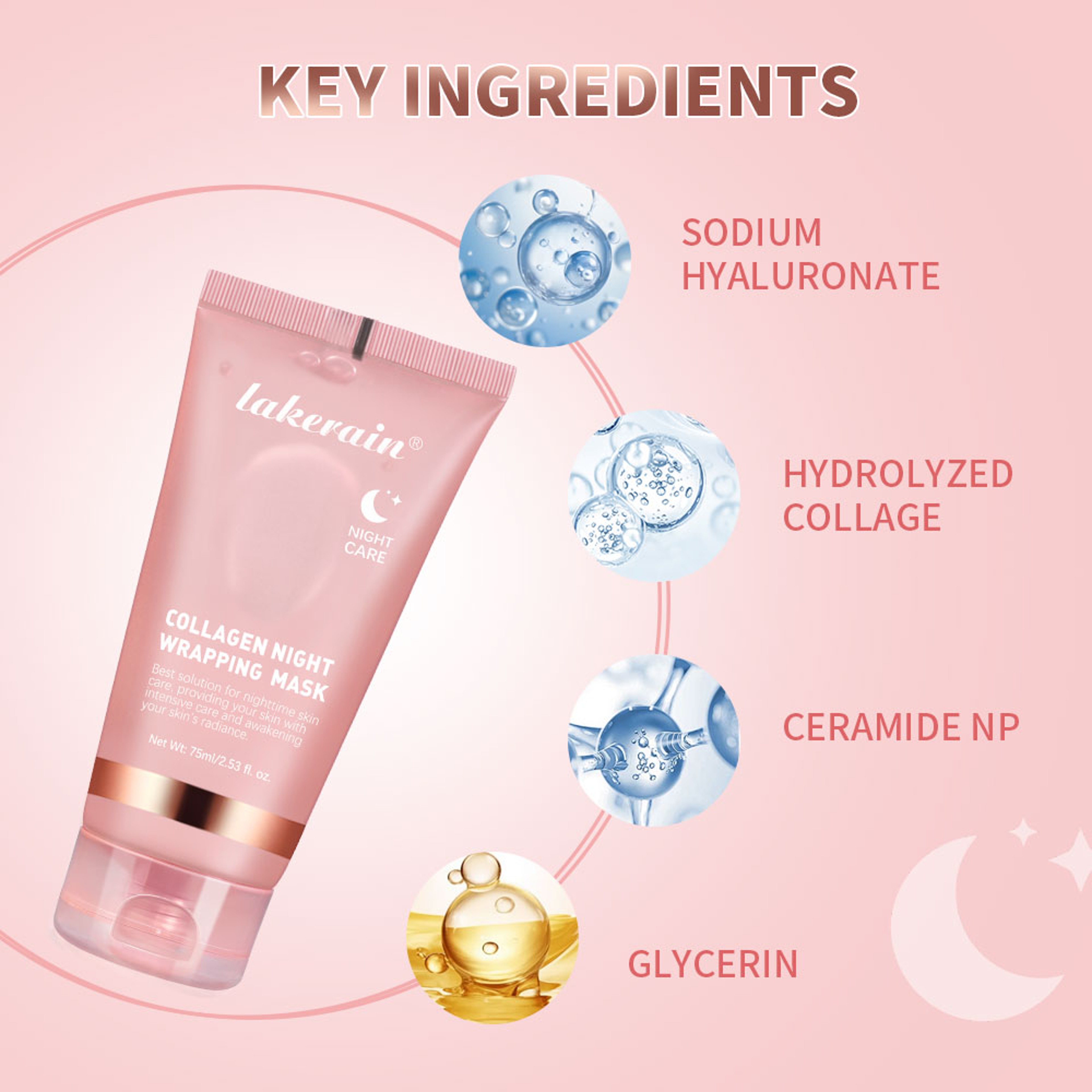 Collagen Overnight Wrapping Peel Off Facial Mask, Elasticity Hydration Care, Deep Firming, Reduces Sagging, Dullness – view 6