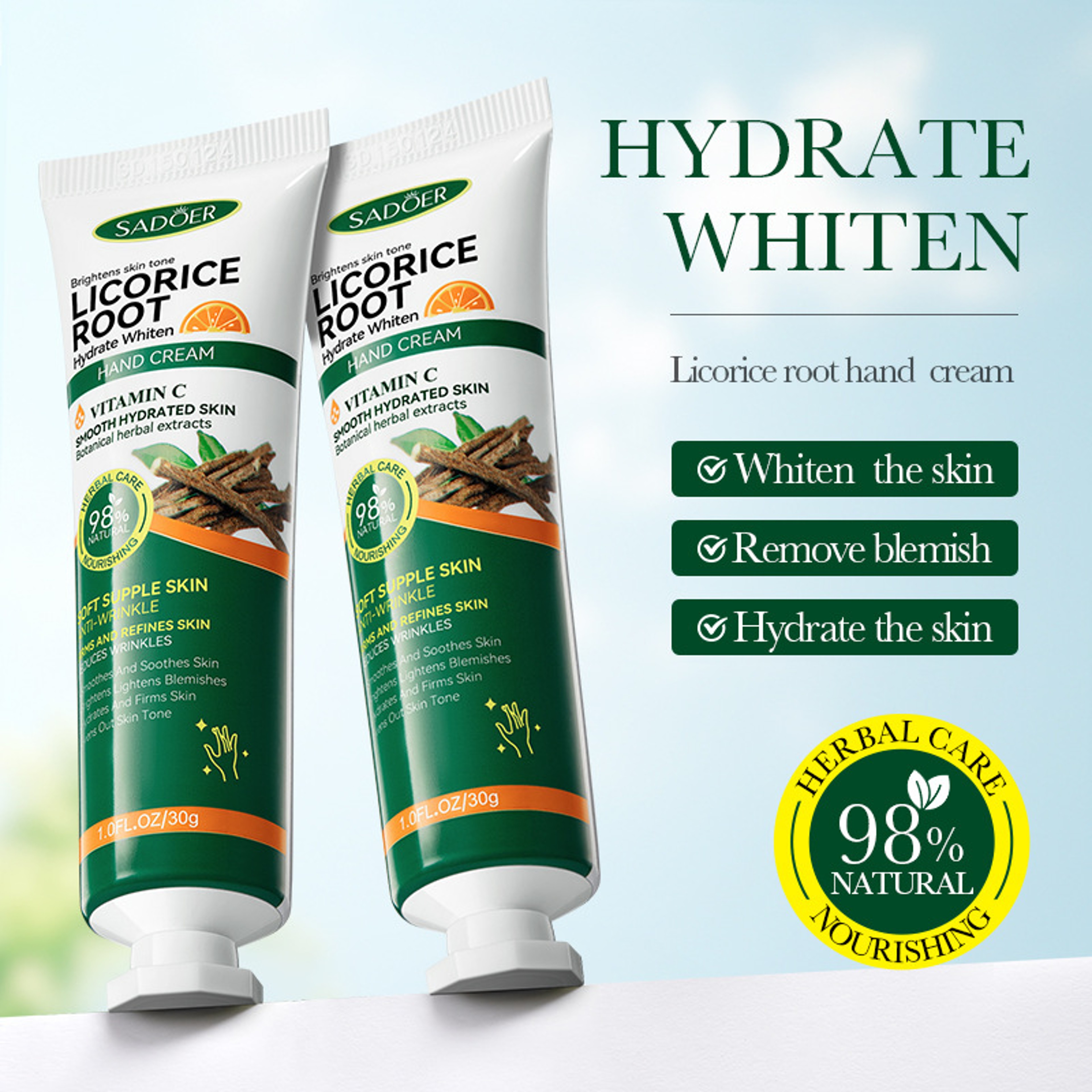 Vitamin C Licorice Hydrating Hands Hand Cream Moisturizing, Nourishing Brightening Skin Care Products, Revitalize Softne – view 7