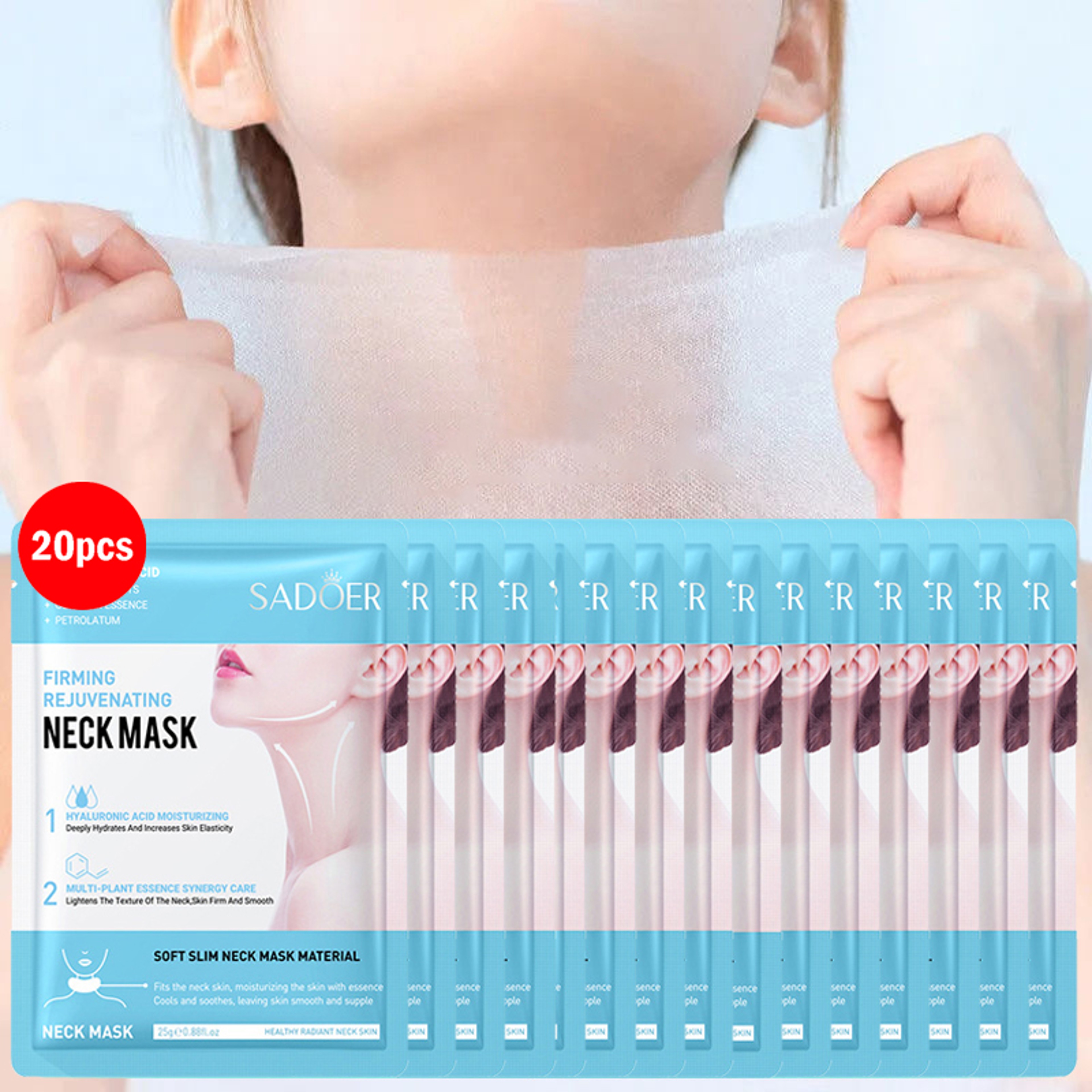 Hyaluronic Acid Neck, Mask Collagen Firming, Moisturizing Necks Skin Care, Brightening Beauty, Neck Masks Nourishing – view 1