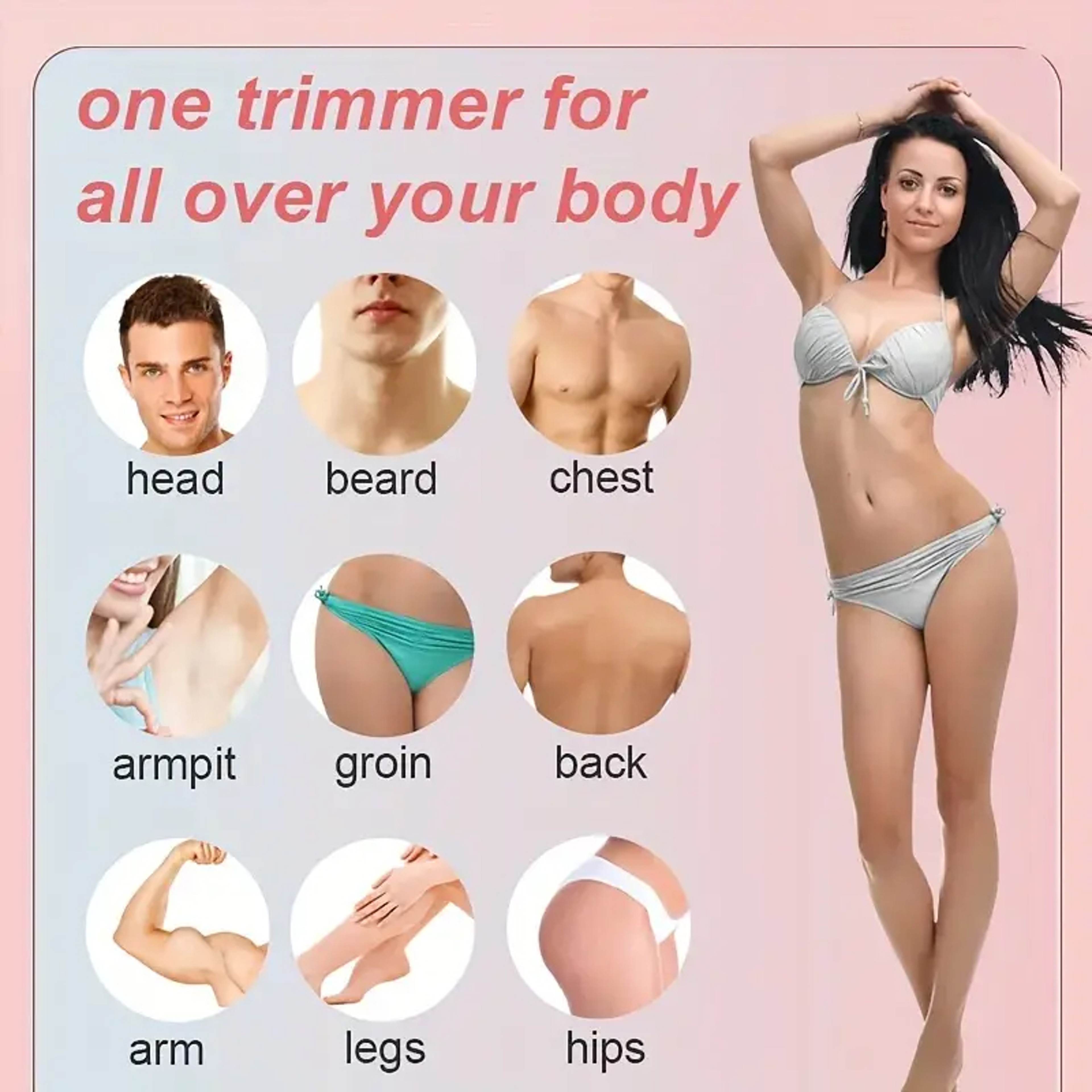 Womens Razor Household Fullbody USB Electric Hair Removal Instrument Suitable For Leg Bikini Line A 3