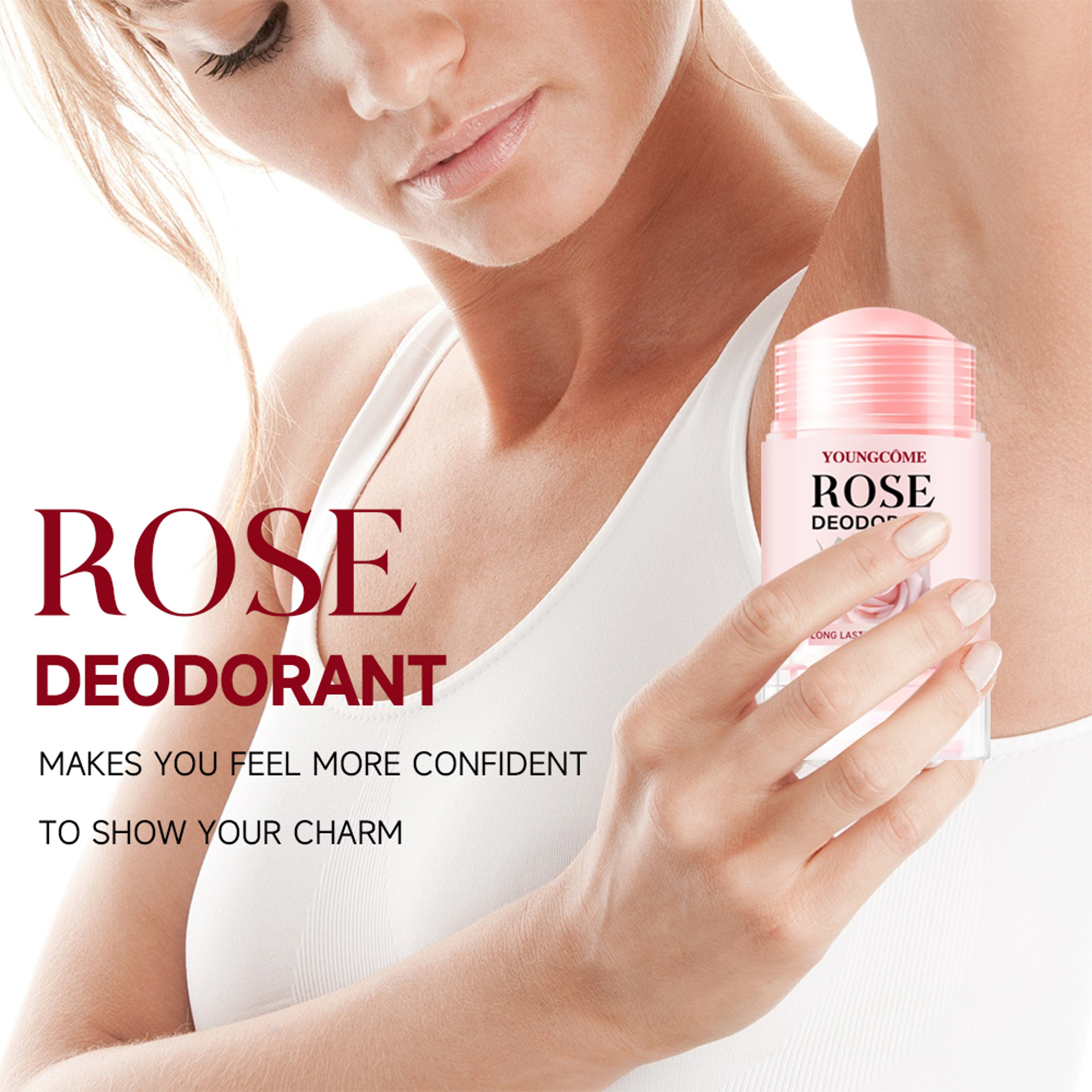 Pink Rose Essentials Long Lasting Fragrance Deodorant Stick Oil Deodorant Cream Perfume Cooling Arm 4