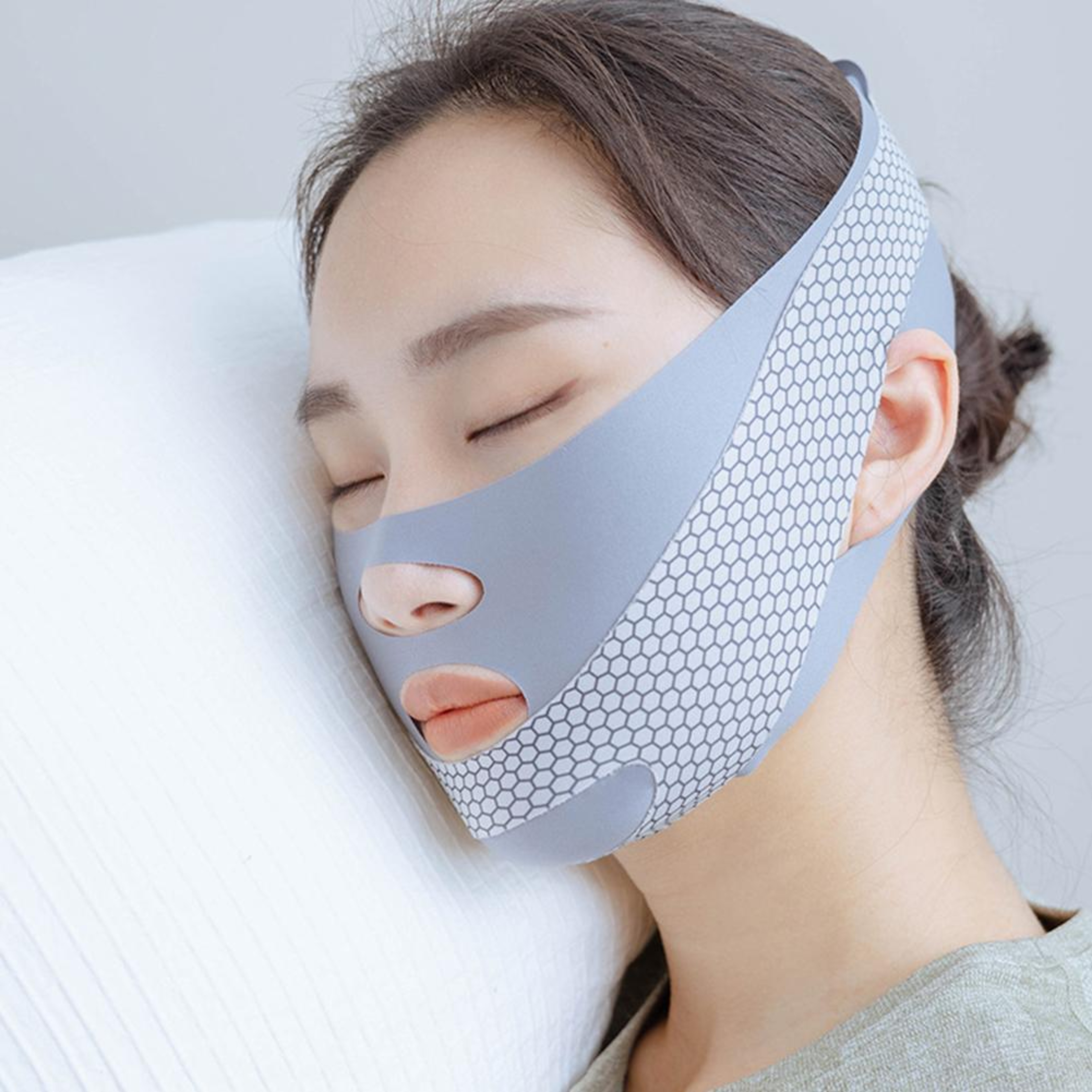 Chin Strap for Sleeping, Adjustable Face V Shaper, Jaw Exerciser, Double Chin Mask, Reusable V Face Lifting Strap – view 8