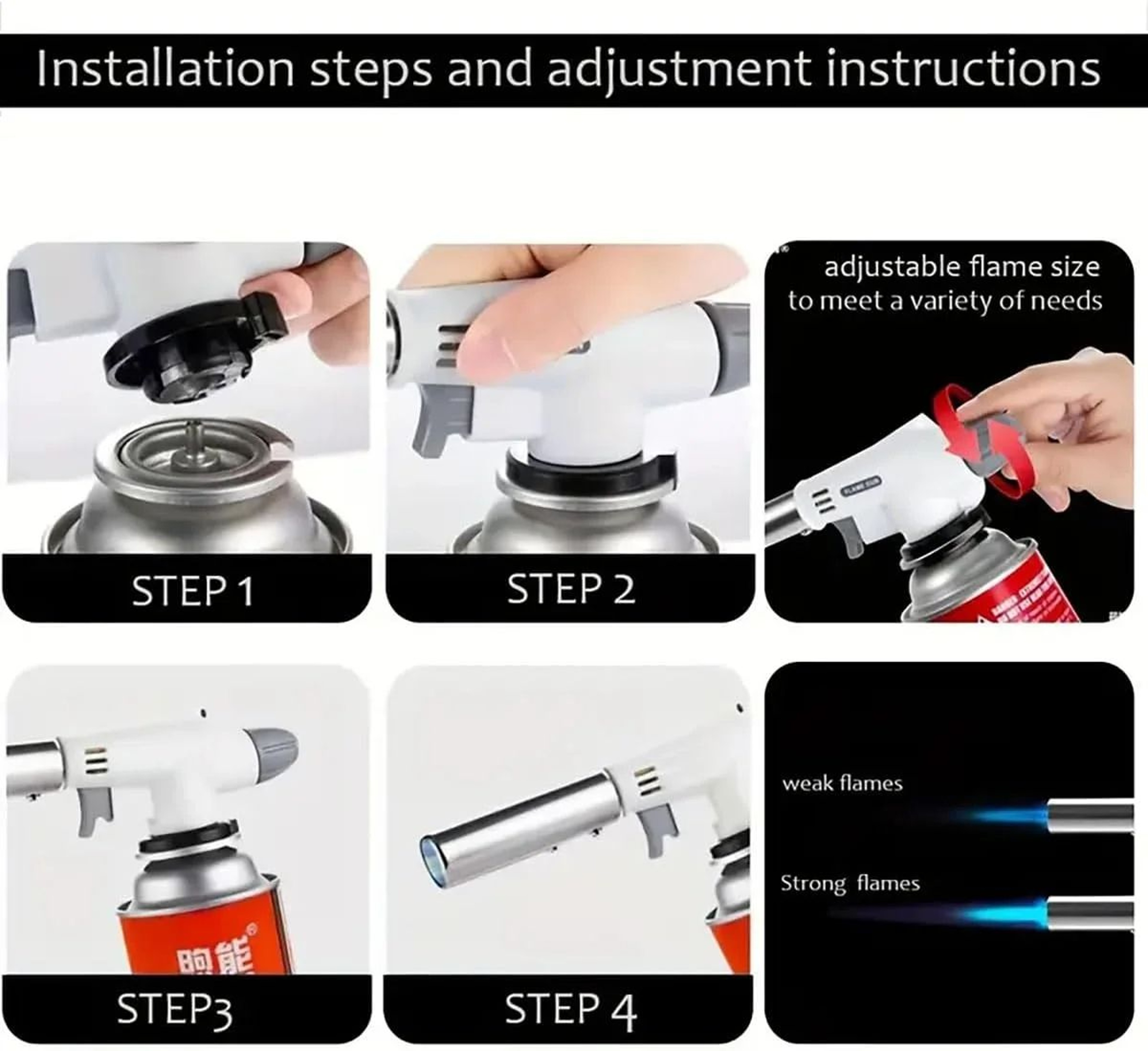 Culinary Butane Torch Flame Gun Cooking Blowtorch with Gas Burner Lighter for Professional  Home Us