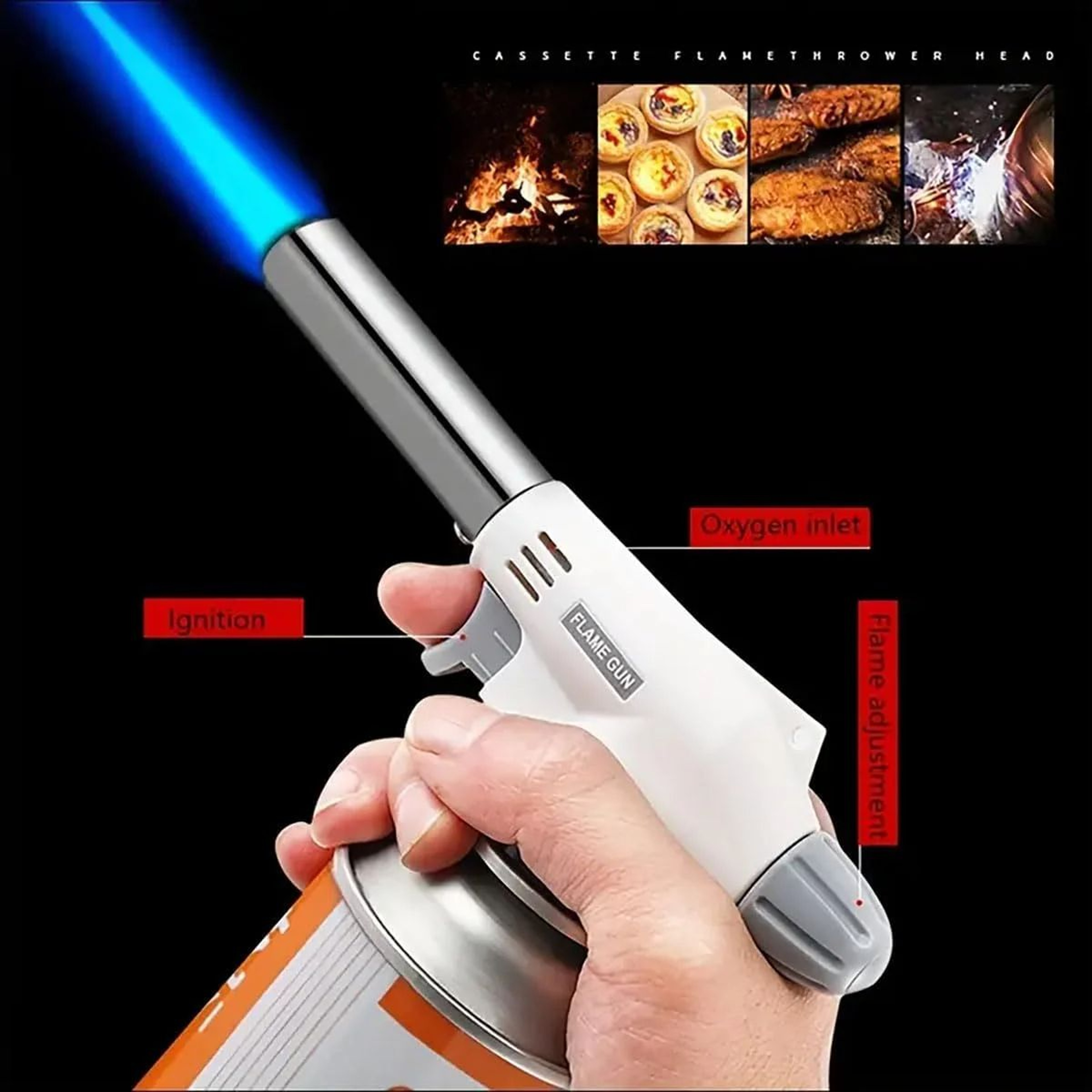 Culinary Butane Torch Flame Gun Cooking Blowtorch with Gas Burner Lighter for Professional  Home Us